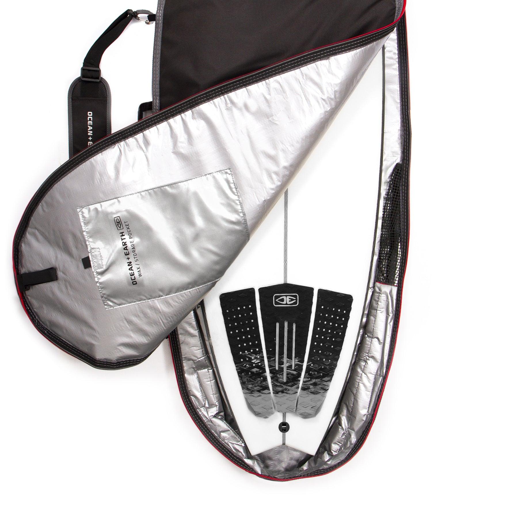 Ocean and Earth Aircon Shortboard Cover - Black Red