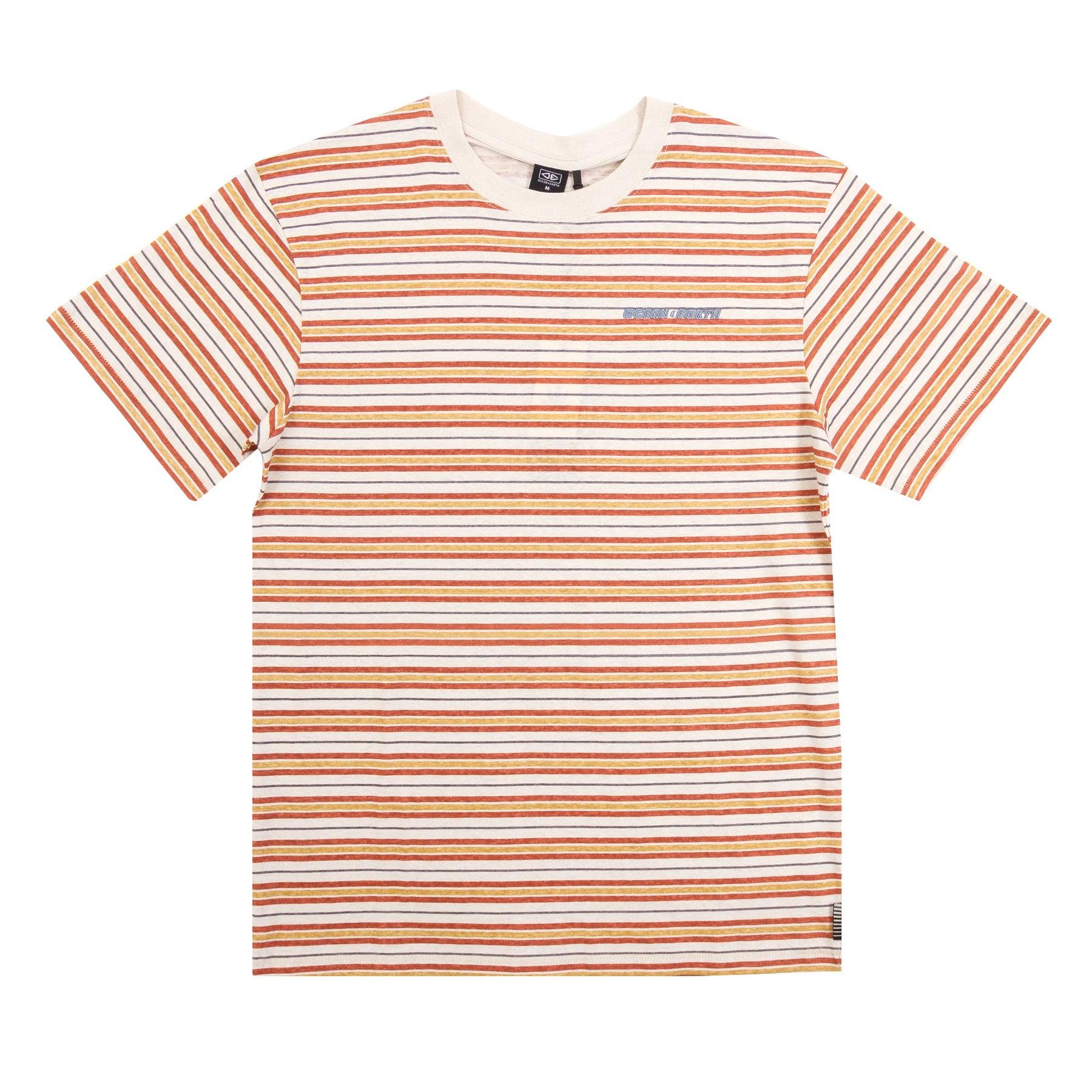 Hemp Vintage Stripe Tee - Clay