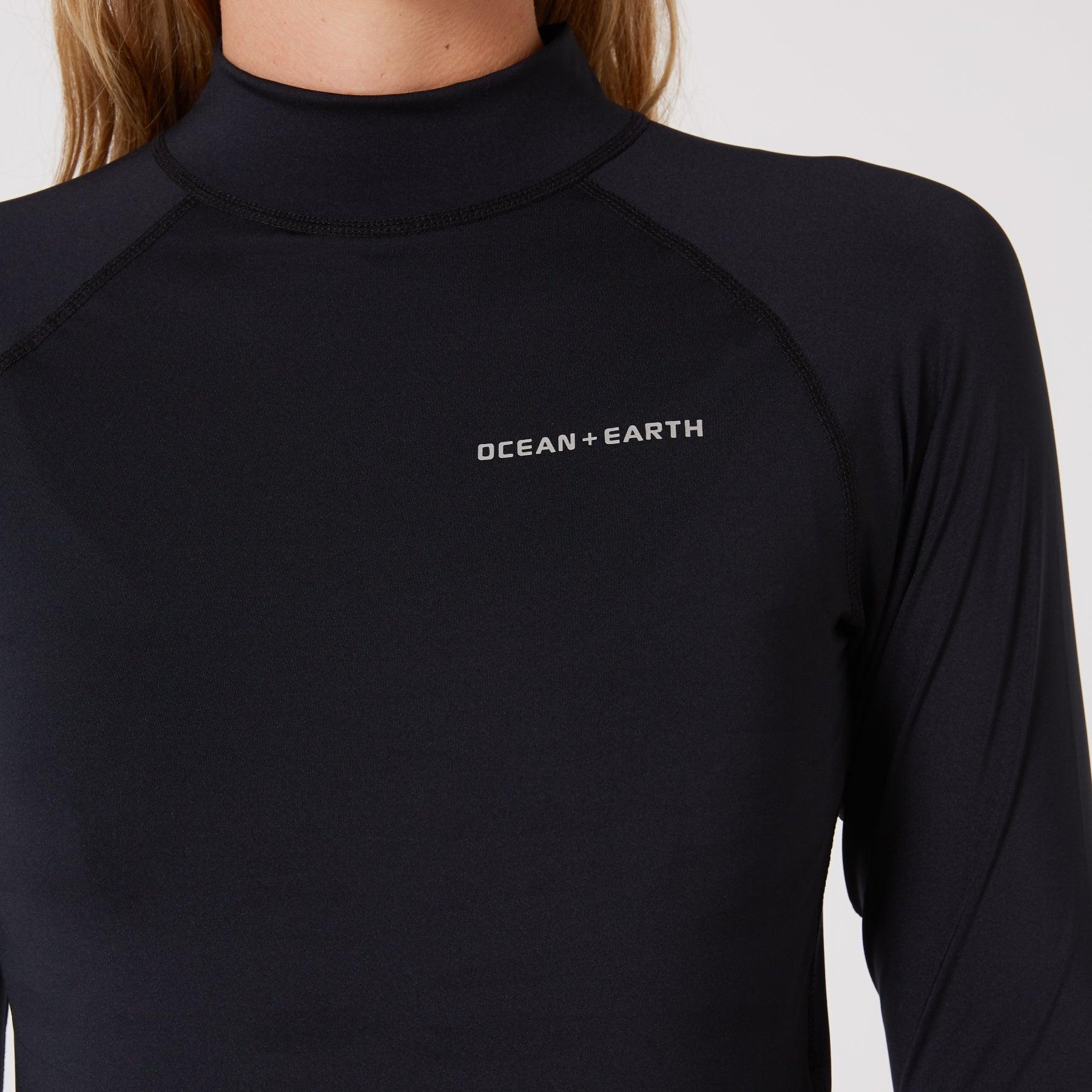 Ladies Waves Long Sleeve Rash Vest - Black