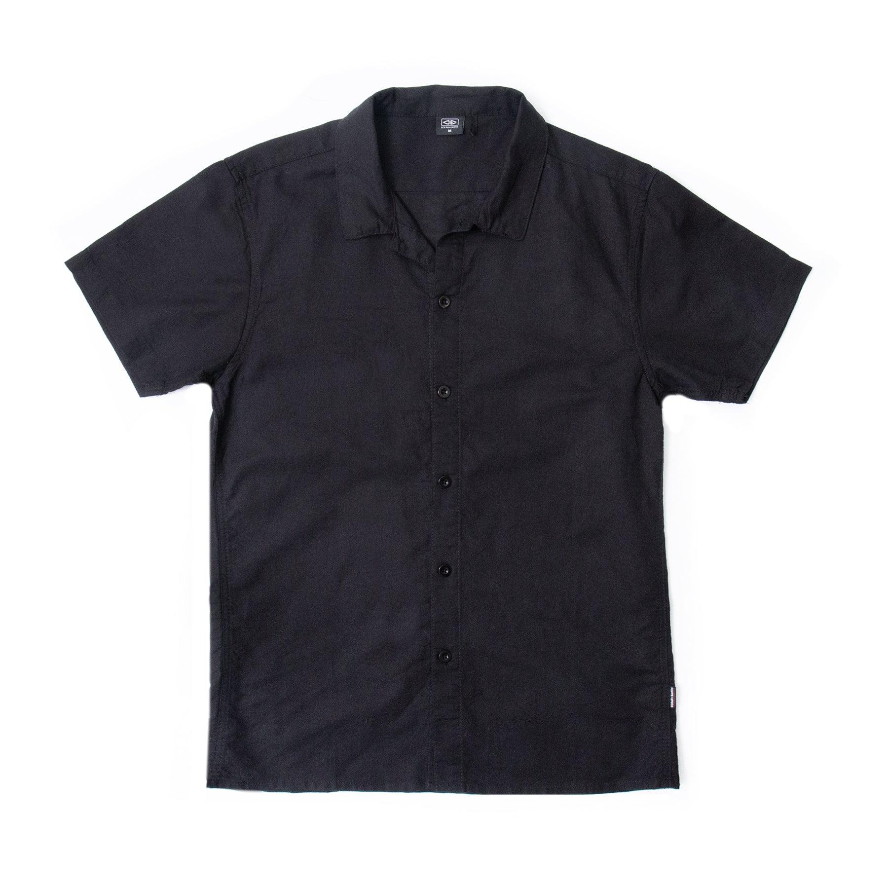 Ocean and Earth Linen SS Shirt - Dull Black - Front