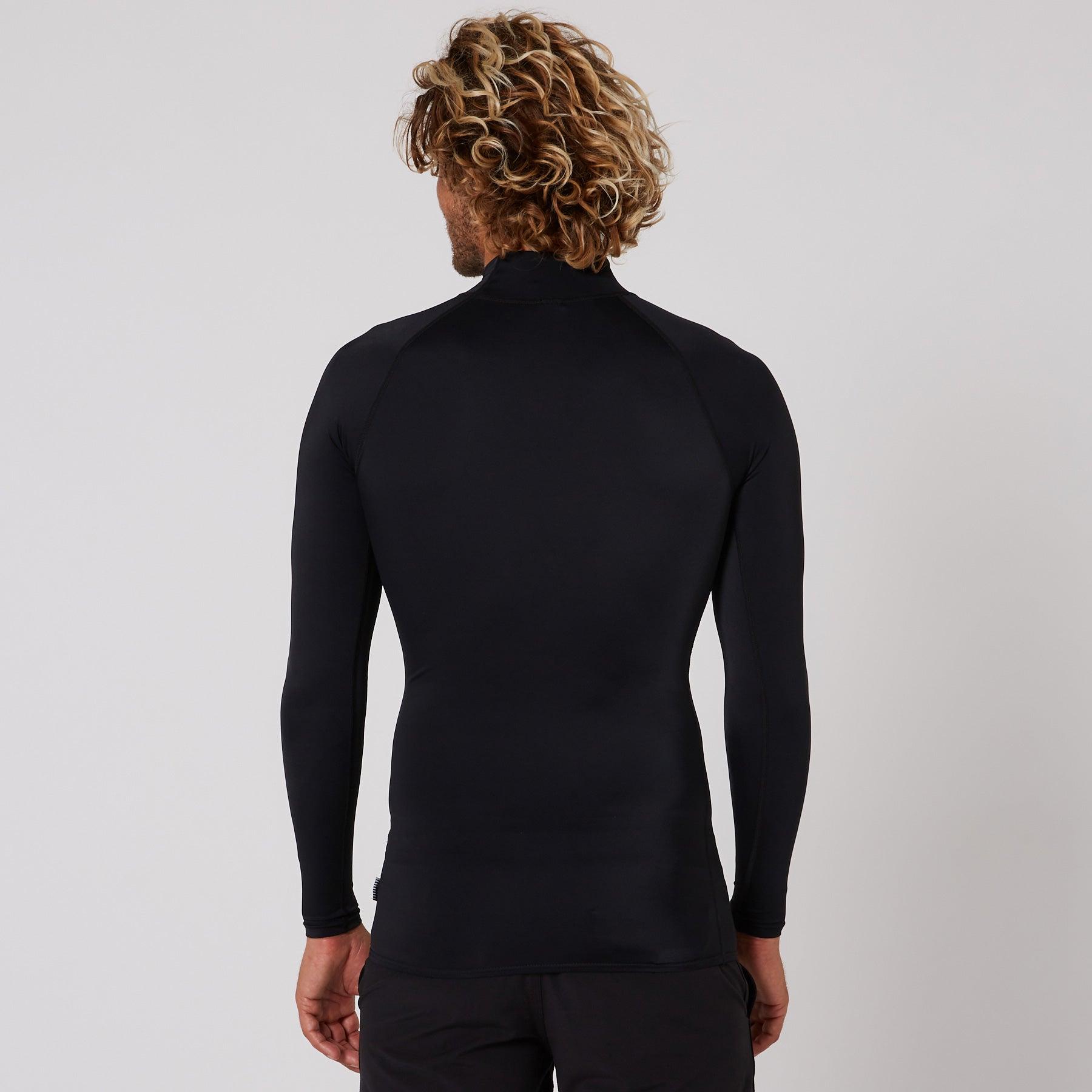 Ocean and Earth Mens Script Rash Long Sleeve Rash Shirt - Black