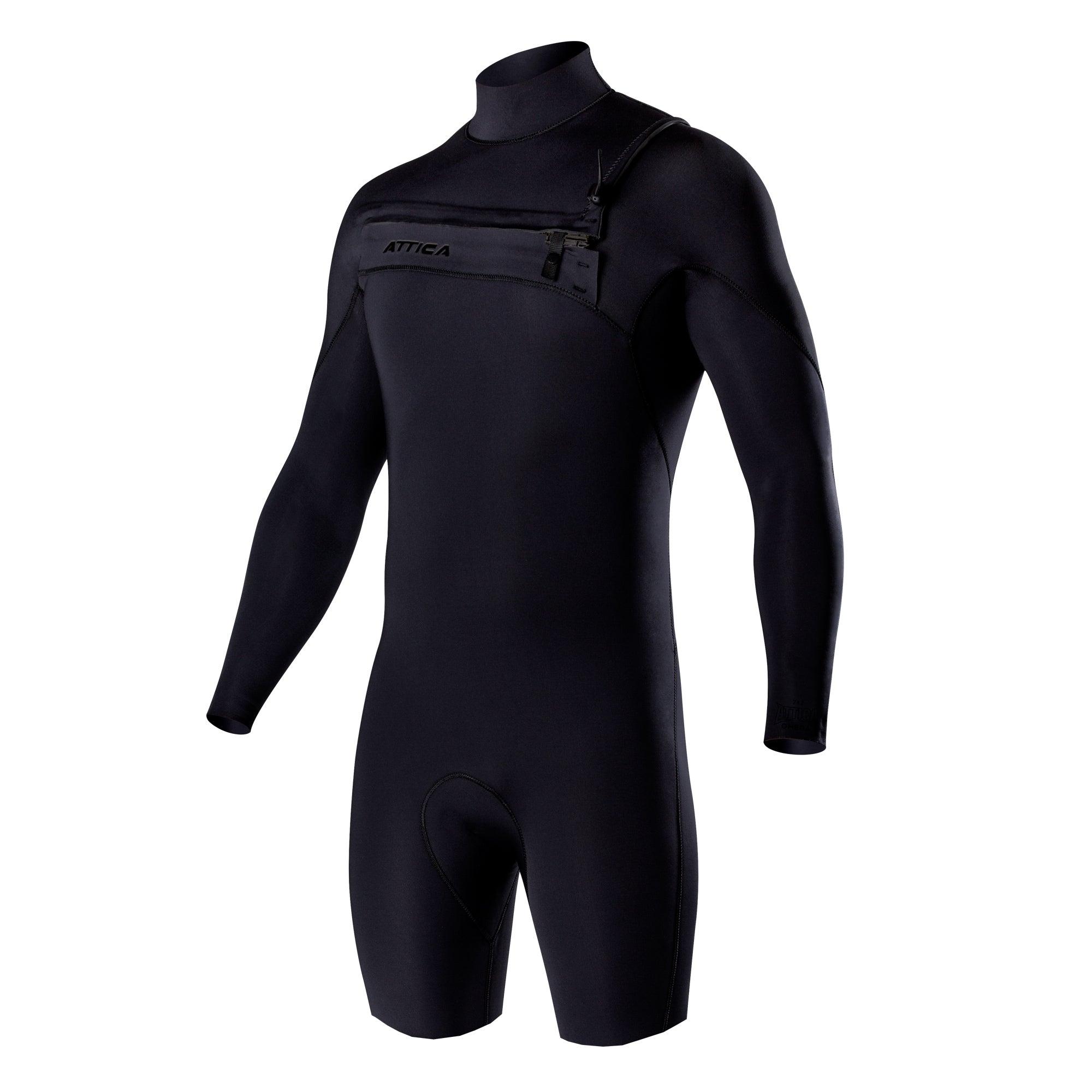 OMEGA Long Sleeve Chest Zip 2/2mm Spring - BLACK / BLACK