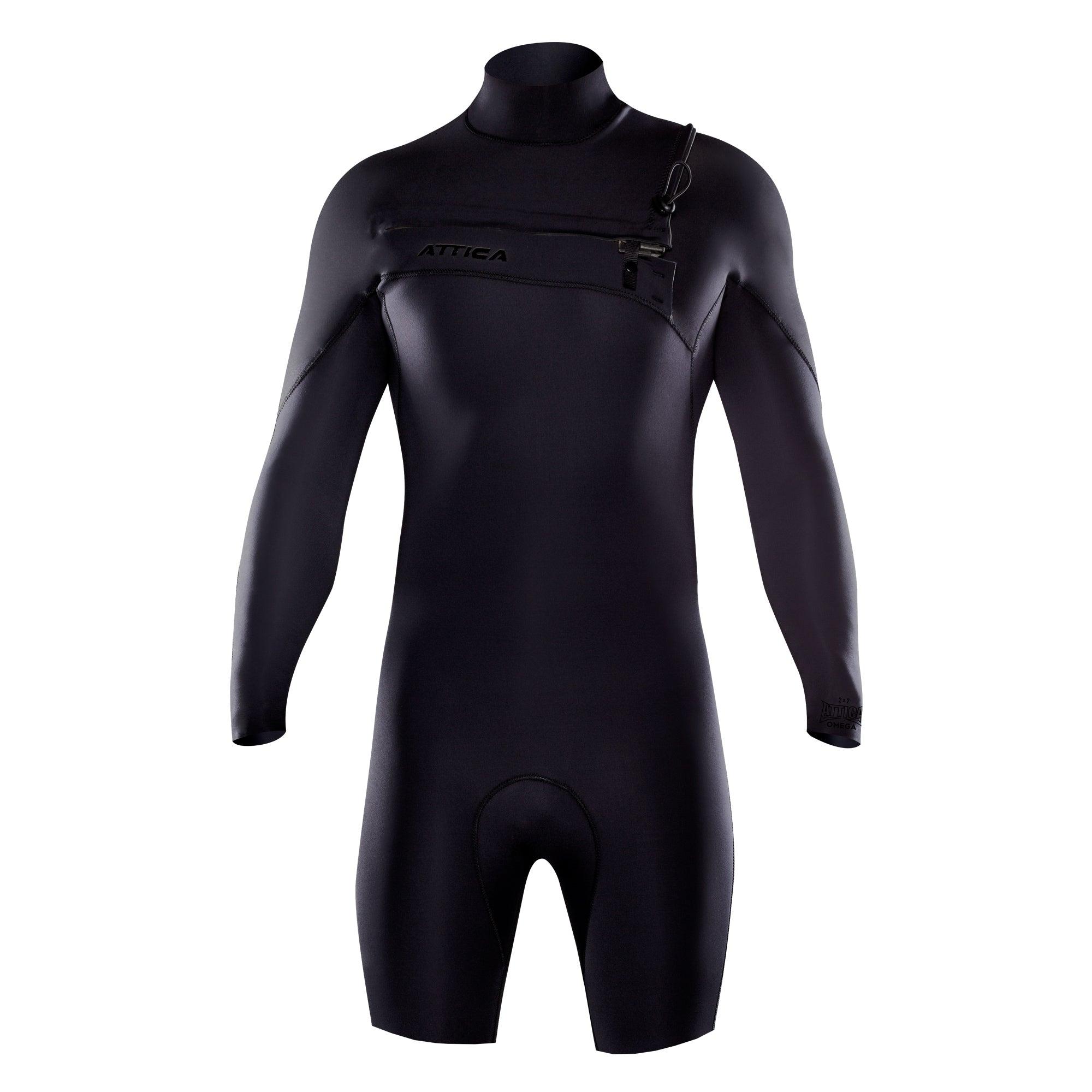 OMEGA Long Sleeve Chest Zip 2/2mm Spring - BLACK / BLACK