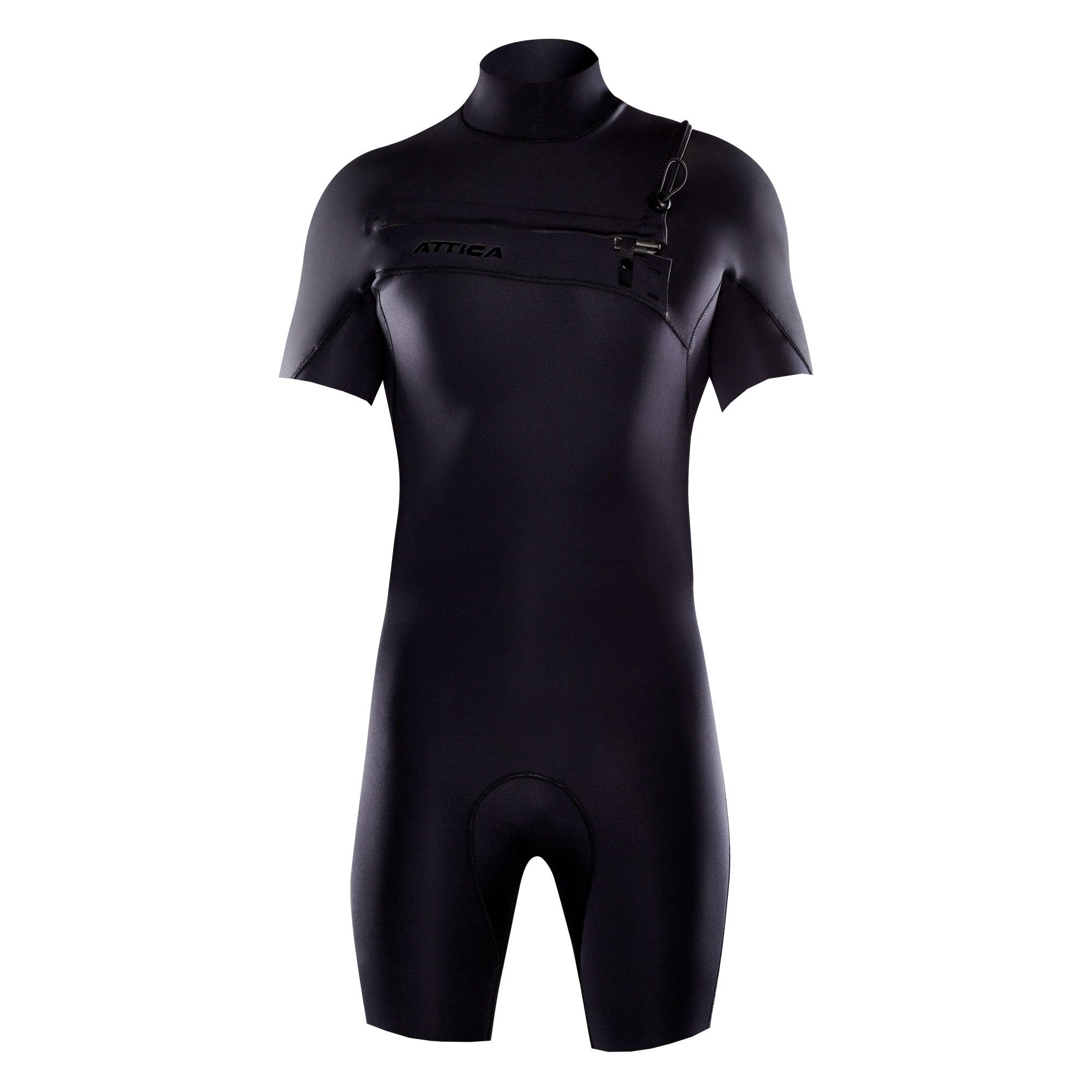 OMEGA Short Sleeve Chest Zip 2/2MM Spring - BLACK / BLACK