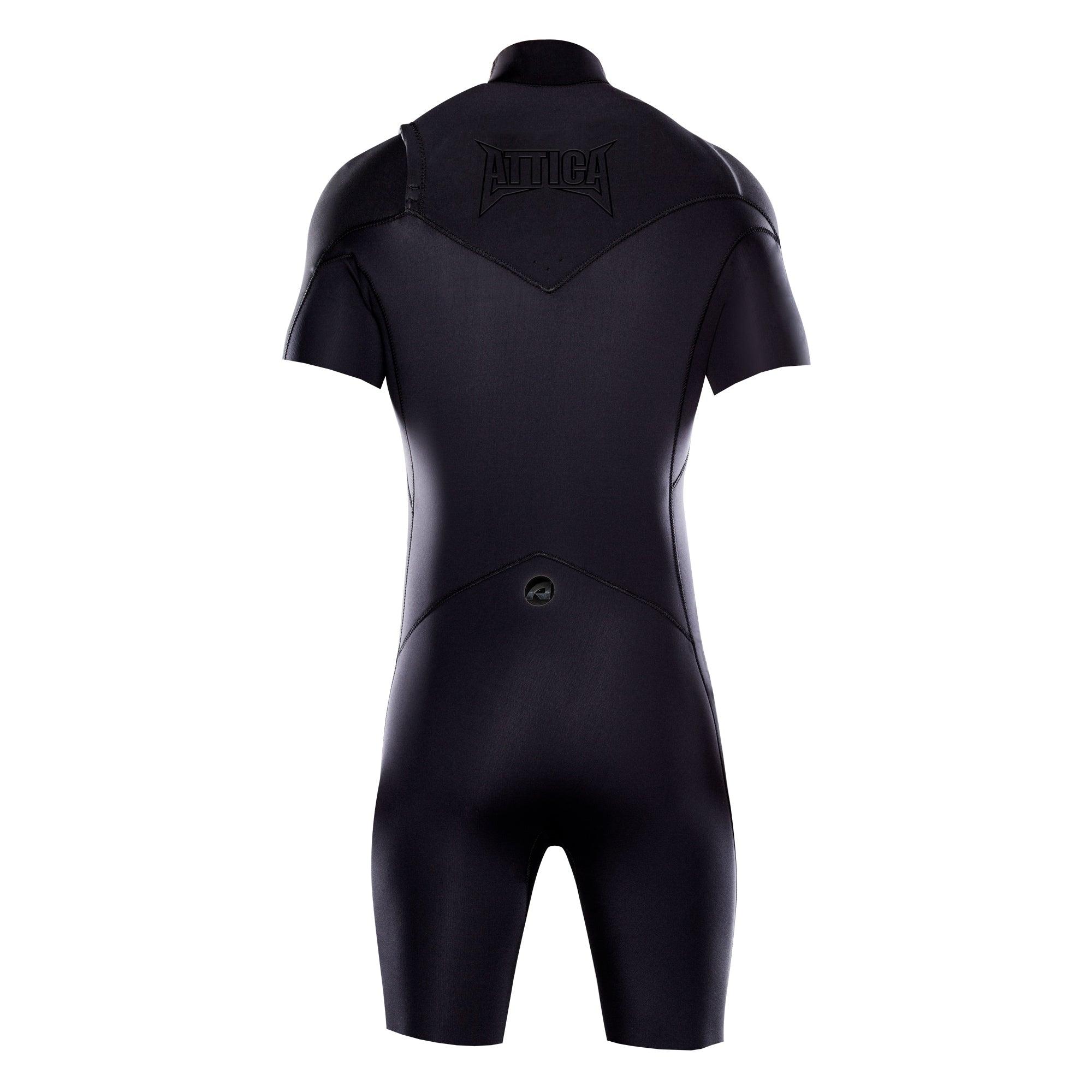 OMEGA Short Sleeve Chest Zip 2/2MM Spring - BLACK / BLACK