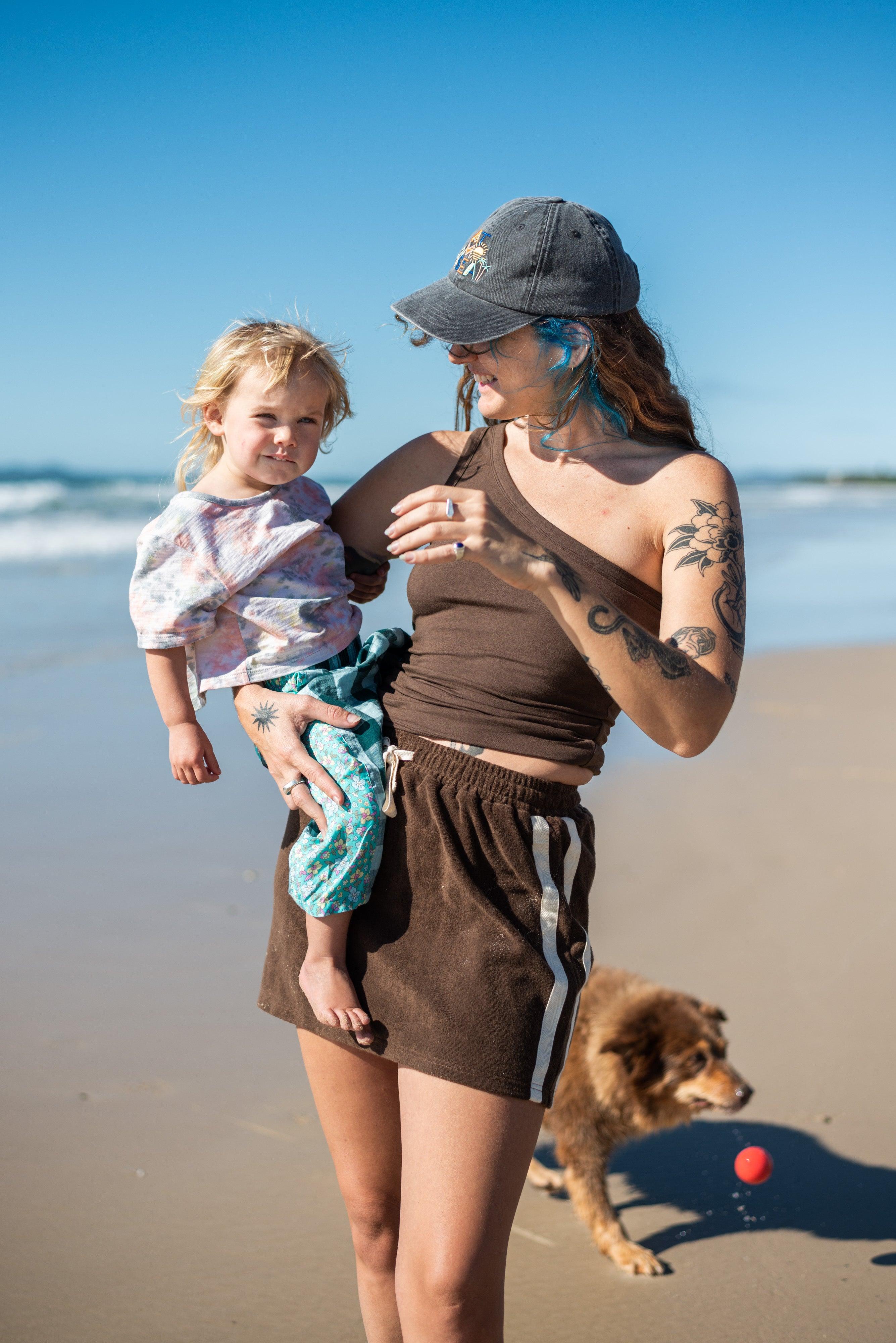 One Shoulder Crop Beach Play
