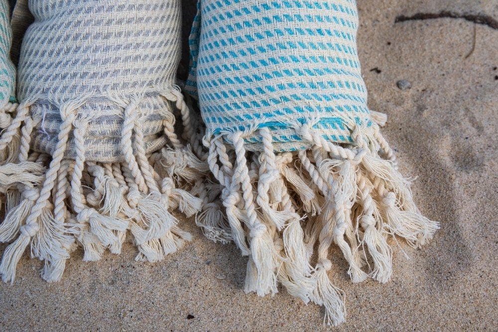Original Turkish Towel colors on the sand