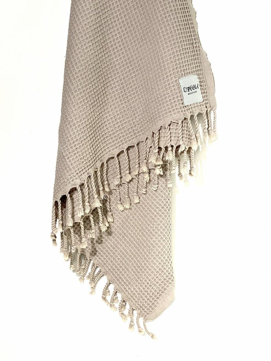 OZoola Waffle Beach Towel - Grey hanged