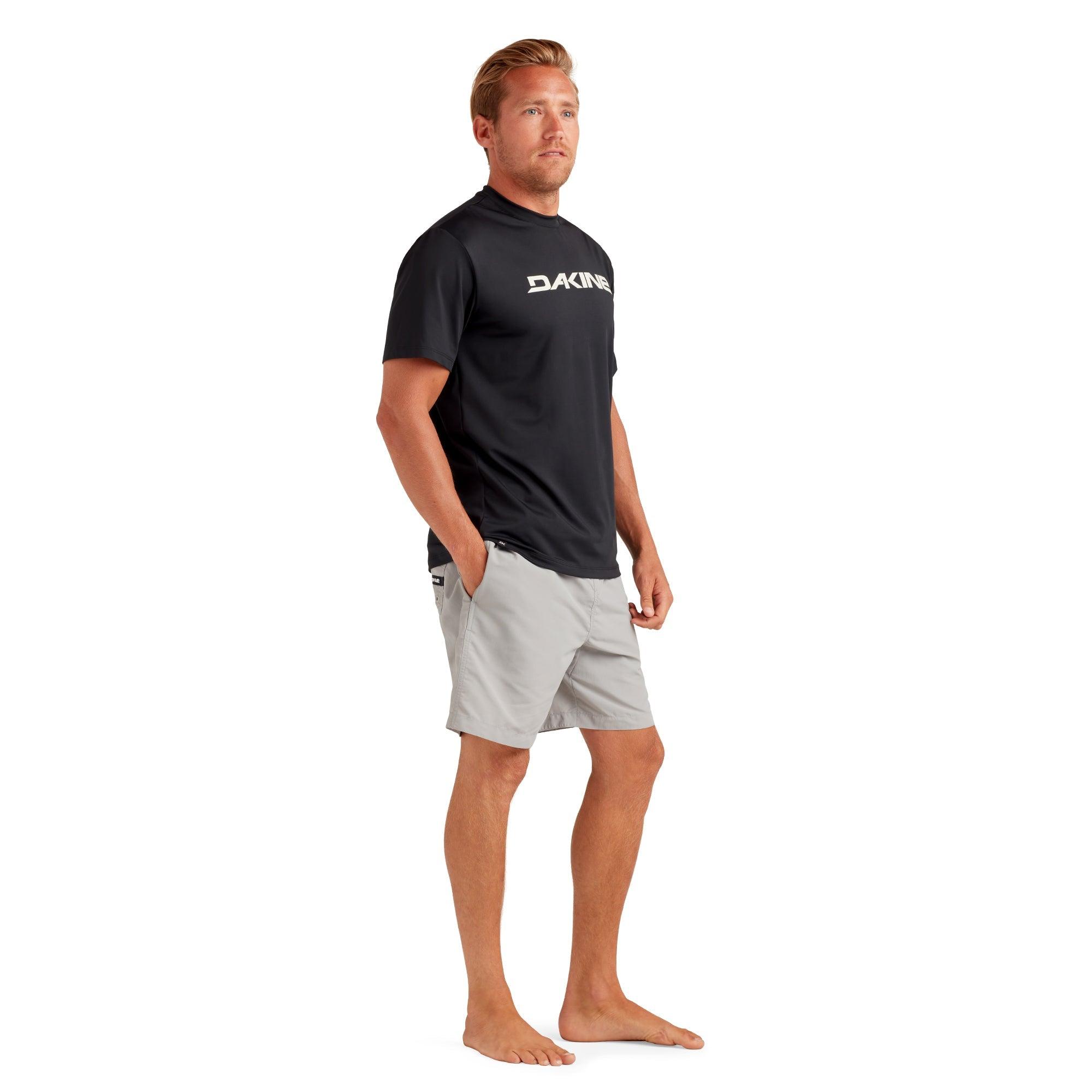 Roots Loose Fit Short Sleeve Rashguard Crew - Black White