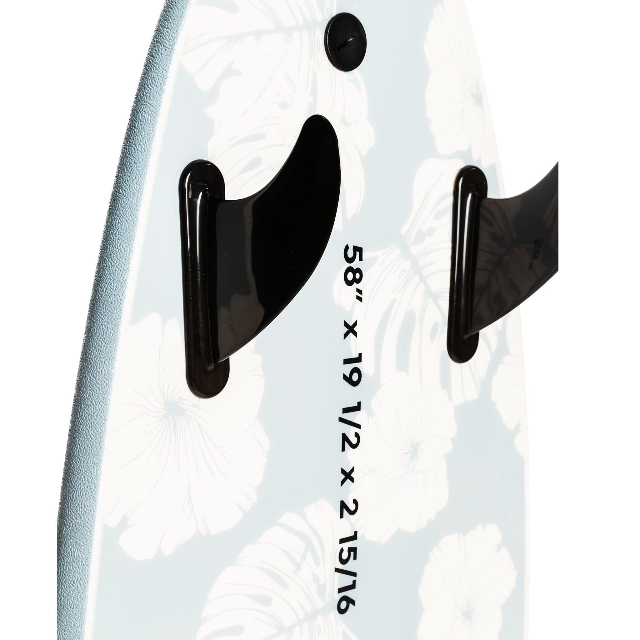 Roxy Grom Softboard 58" - Blue Ocean fins and size