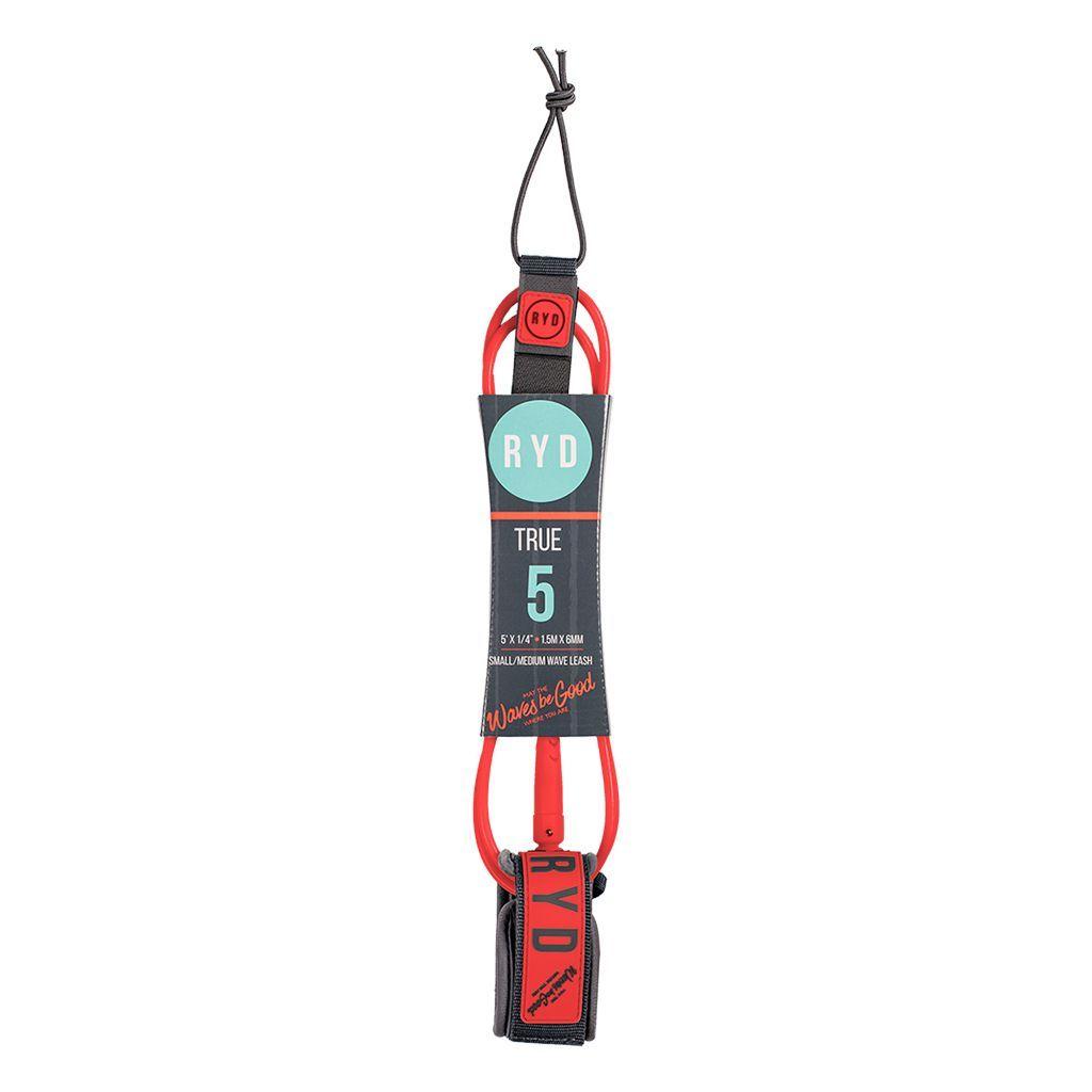 RYD True 5ft Surf Leash - Coral