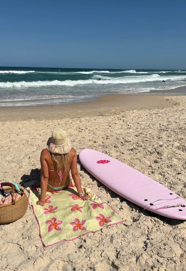 Summer vibes x Seaside Ave Limited Edition Mini Mal Softboard - Pink Blue