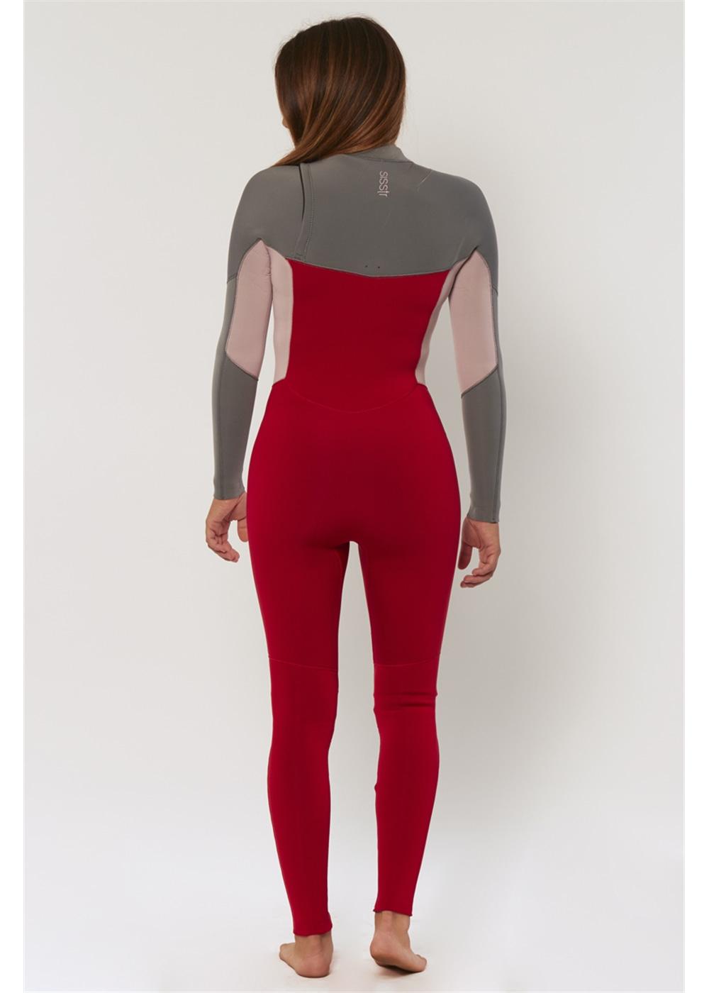 Sisstr 7 Seas 3/2 Chest Zip Wetsuit - Red back