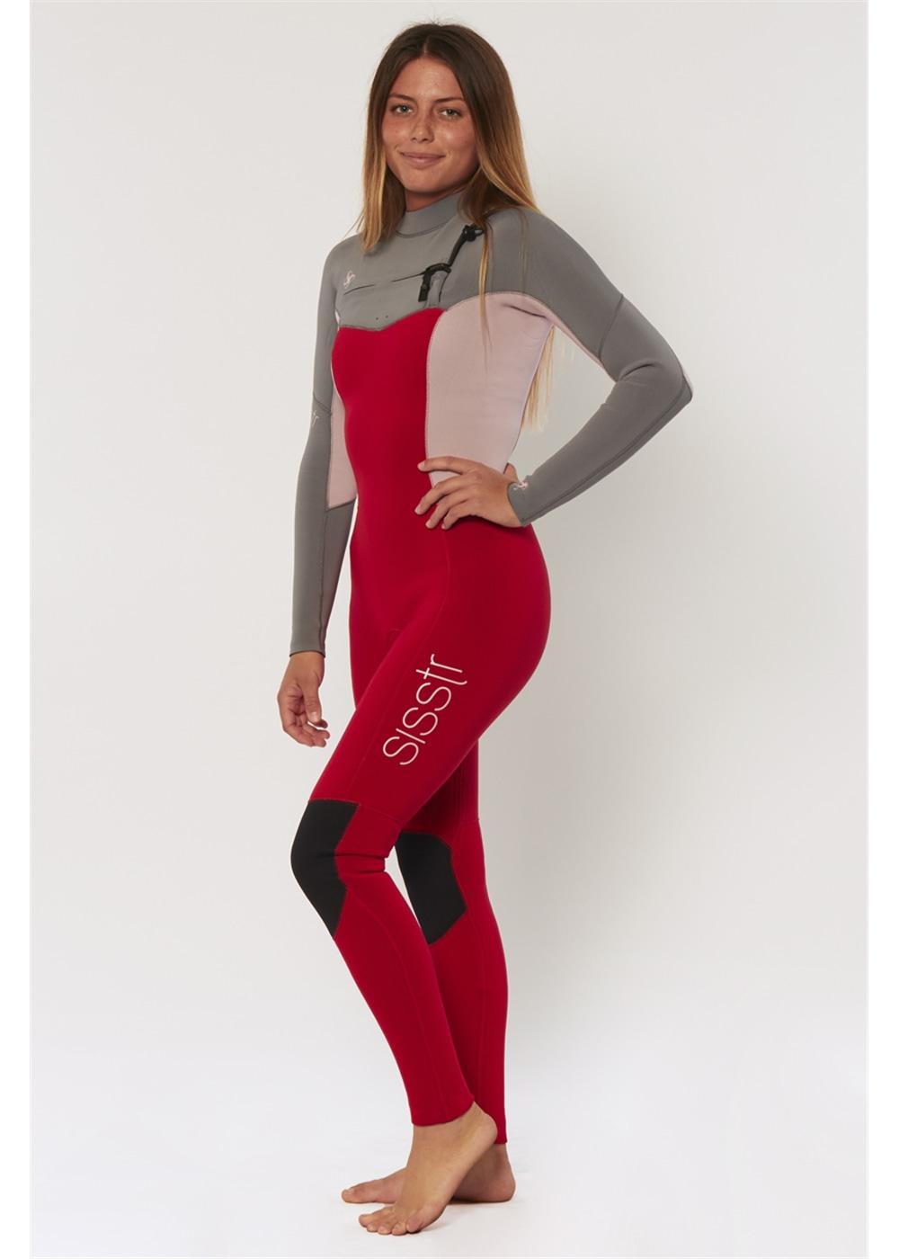 Sisstr 7 Seas 3/2 Chest Zip Wetsuit - Red side