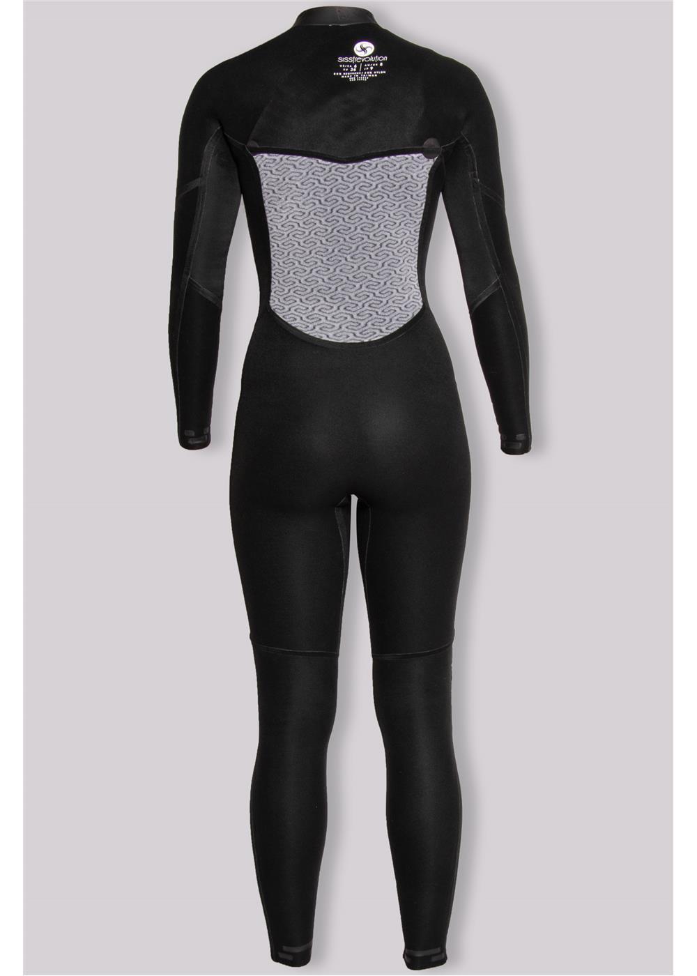 Sisstr 7 Seas 4/3 Chest Zip Full Wetsuit true blue interior back