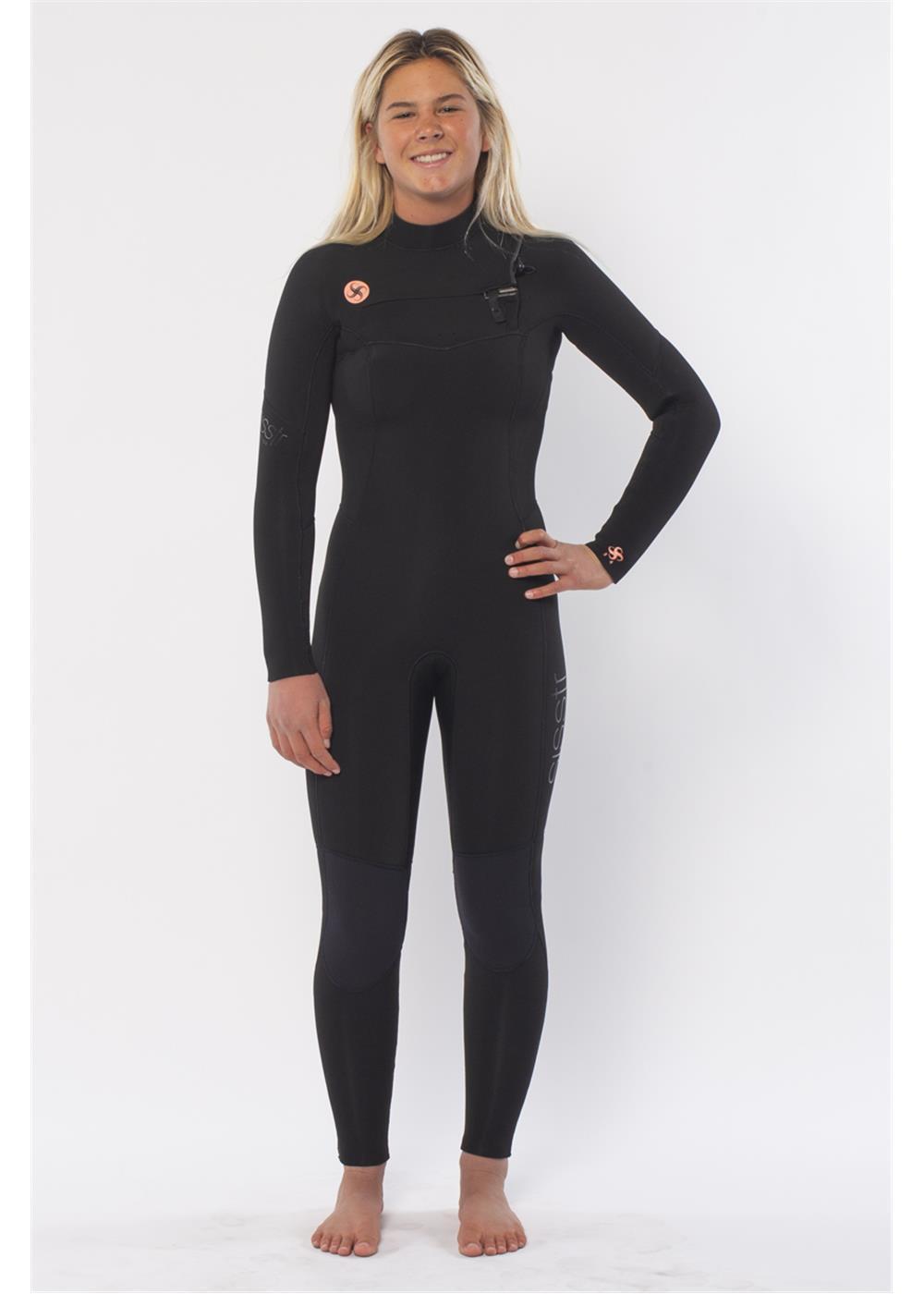 Sisstr 7 Seas 5/4 Chest Zip Wetsuit - Solid Black