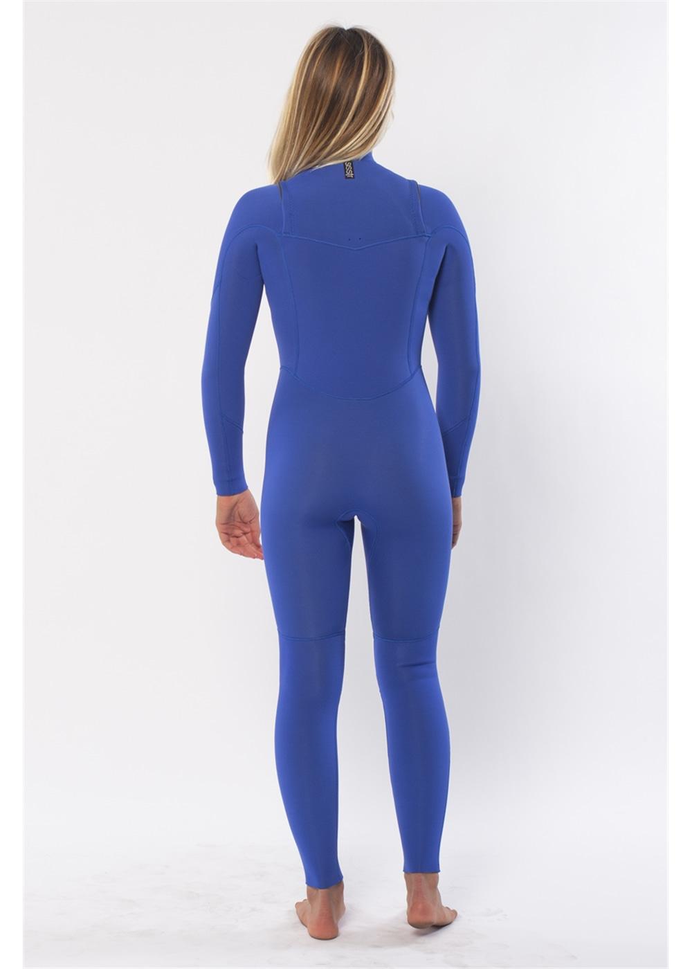 Sisstr Girl's 7 Seas 3/2 Chest Zip Wetsuit - Bright Blue back