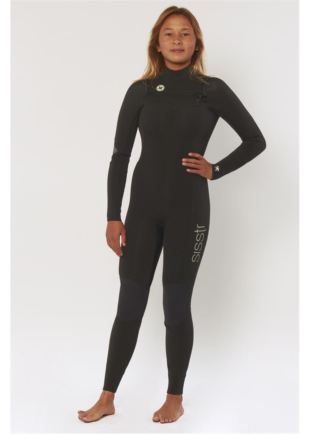 Sisstr Girl's 7 Seas 4/3 Back Zip Wetsuit - Solid Black