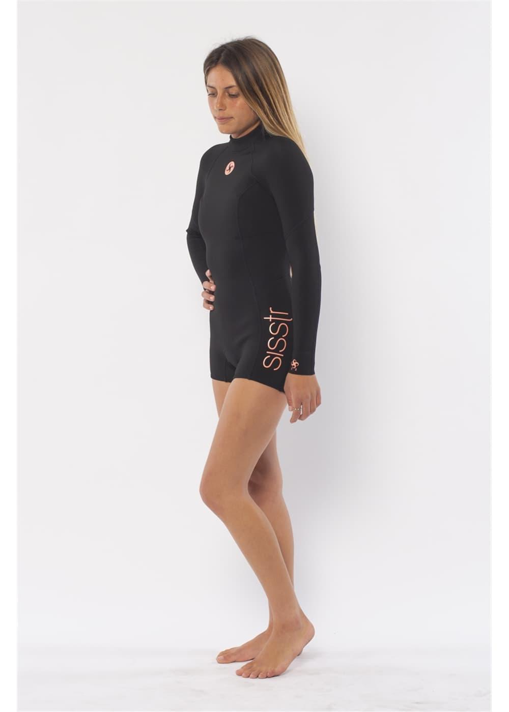 Sisstrevolution Summer Seas 2/2 Longsleeve Sprint Suit Wetsuit - Black front side