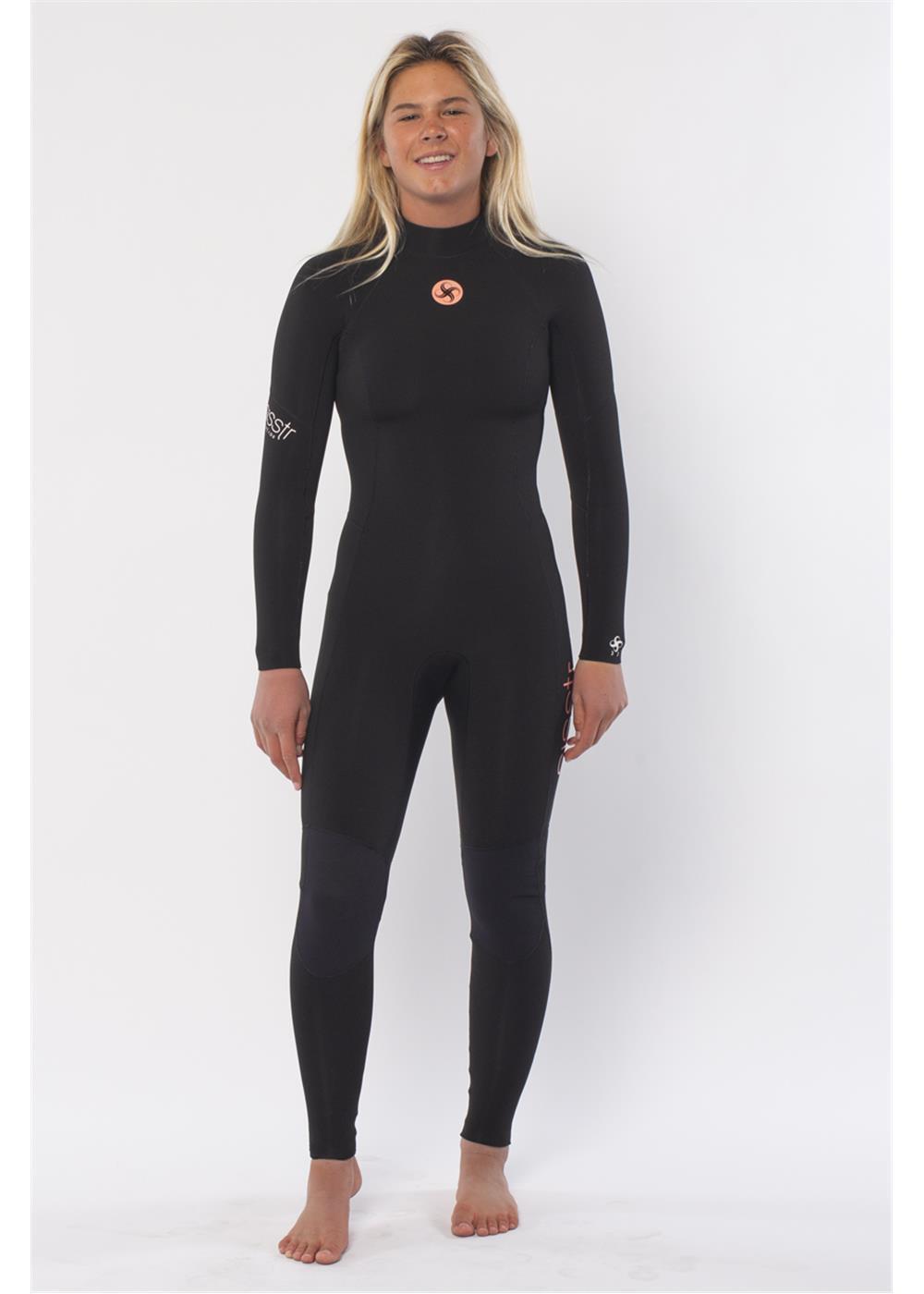 Sisstrevolution 7 Seas 4/3 Back Zip Wetsuit - Solid Black front