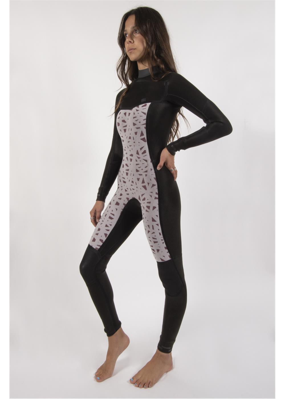 Sisstrevolution 7 Seas 4/3 Chest Zip Full - Solid Black - With Print 2