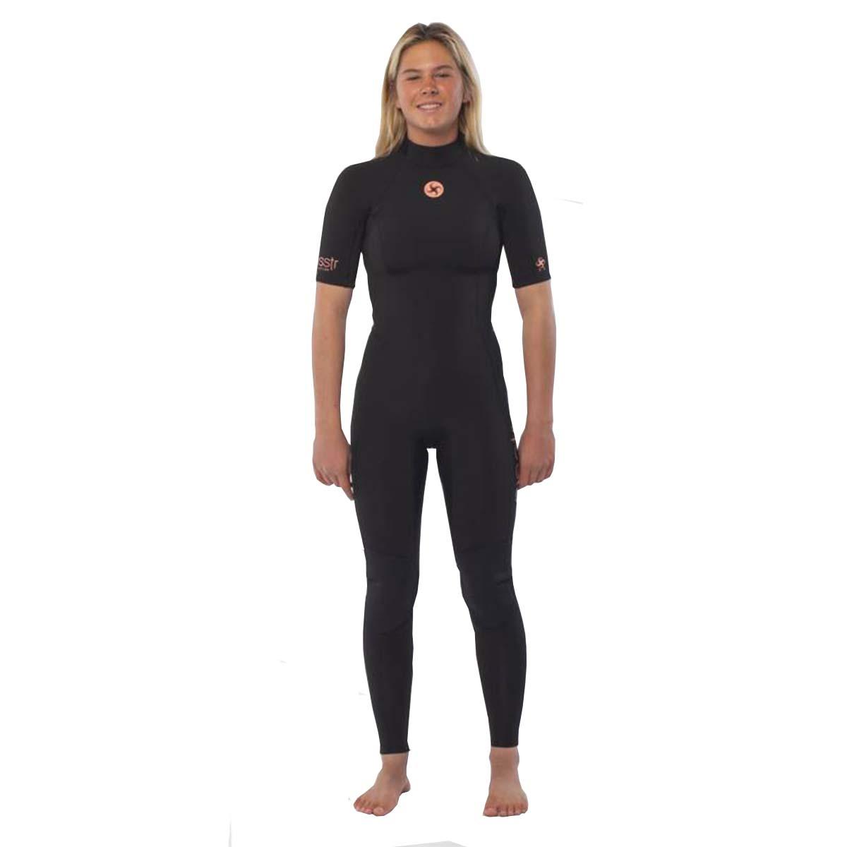 Sisstre 7 Seas Short Sleeve Back Zip - Solid Black Wetsuit
