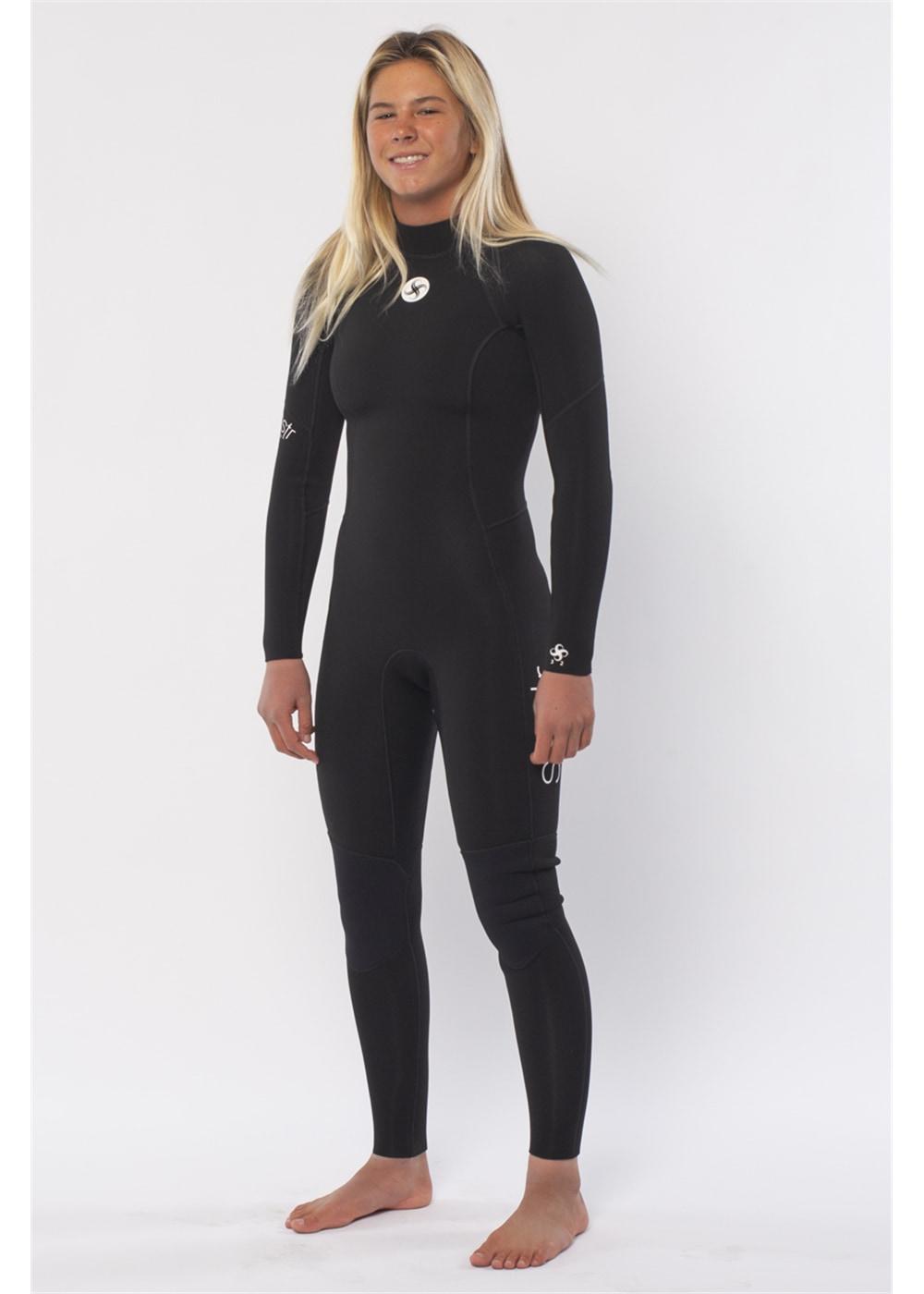 Sisstrevolution Summer Seas Solid Back Zip Full Suit - Solid Black - Front1