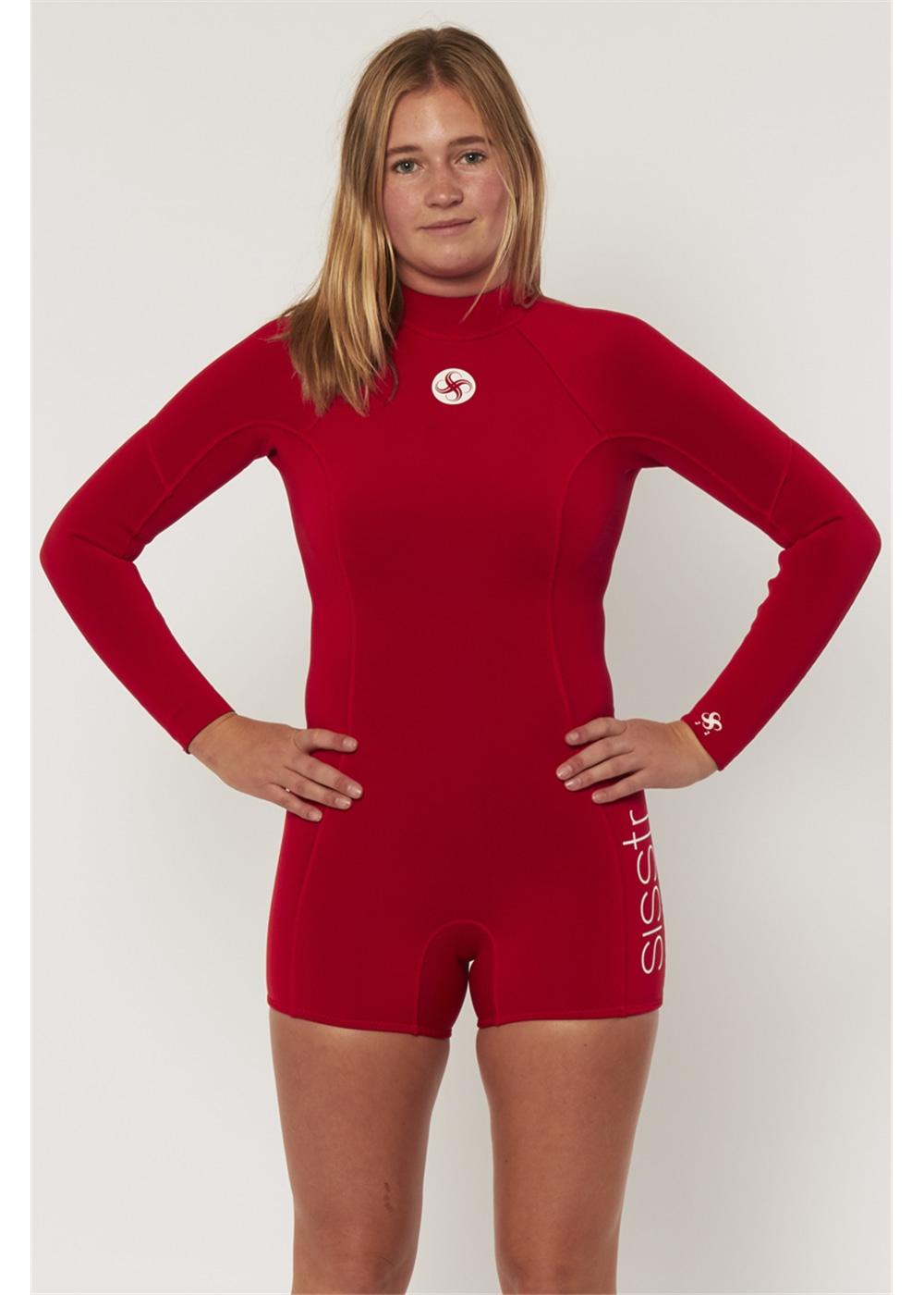 Sisstrevolution Summer Seas 2/2 L/S Spring Suit - Red front