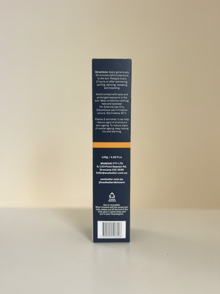 SunButter SPF50 Water Resistant Reef Safe Sunscreen Tube