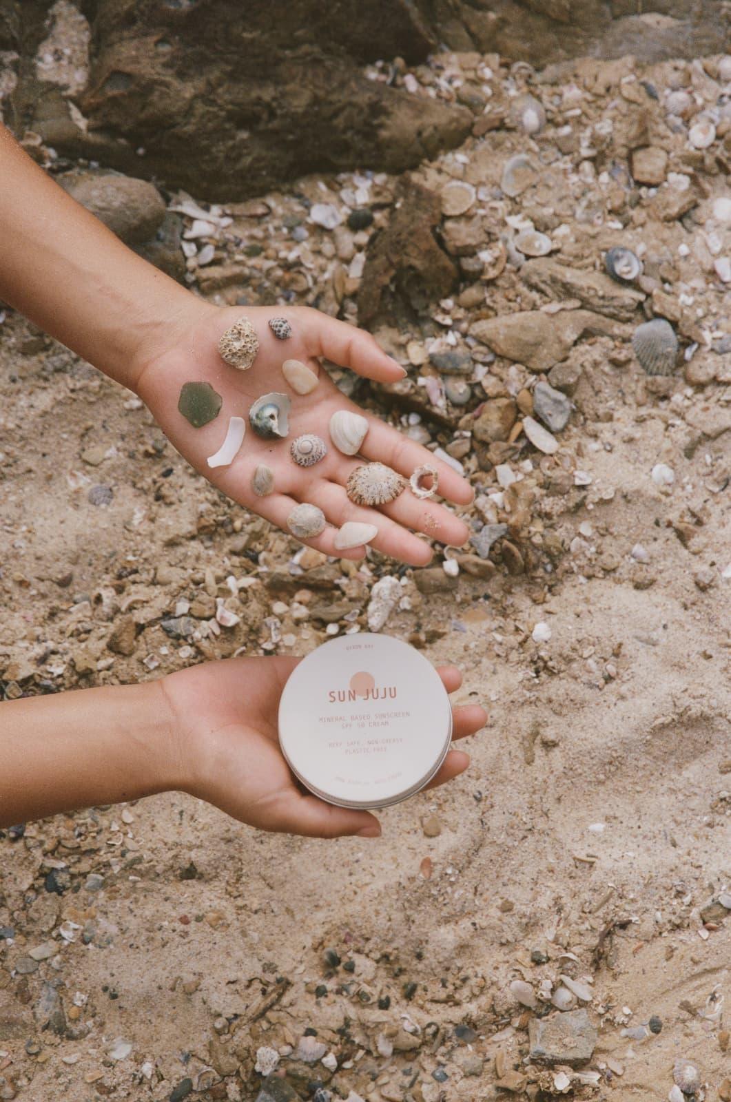Sun Juju SPF50 Sunscreen with shells