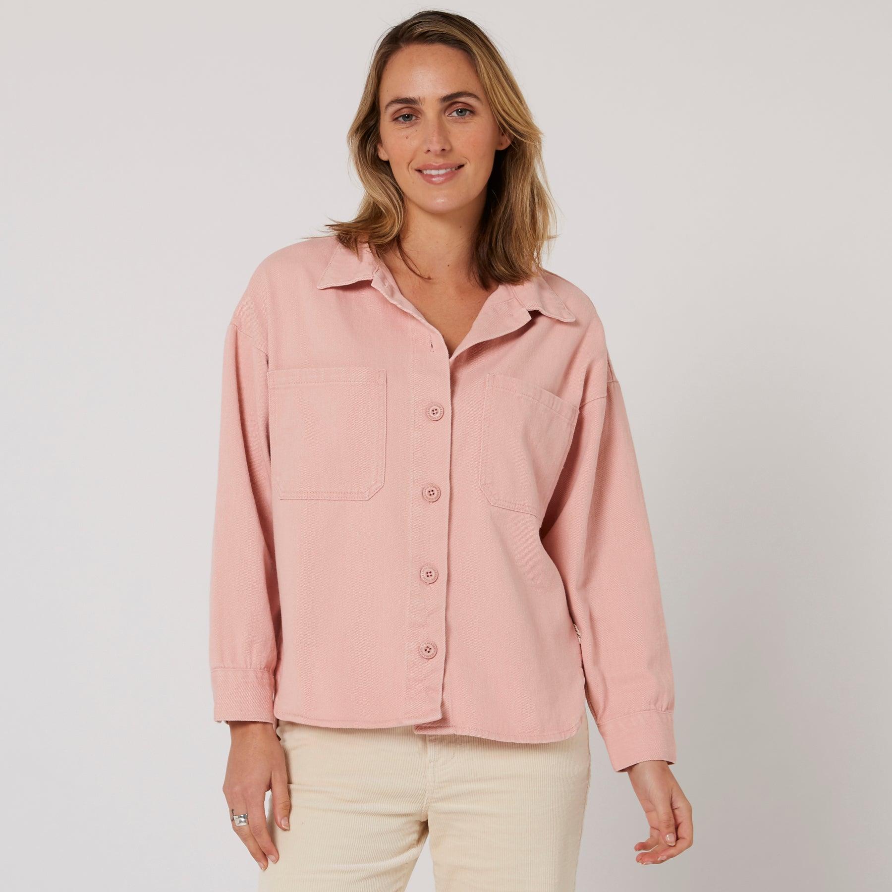 Sunset L/S Overshirt - Crystal Pink