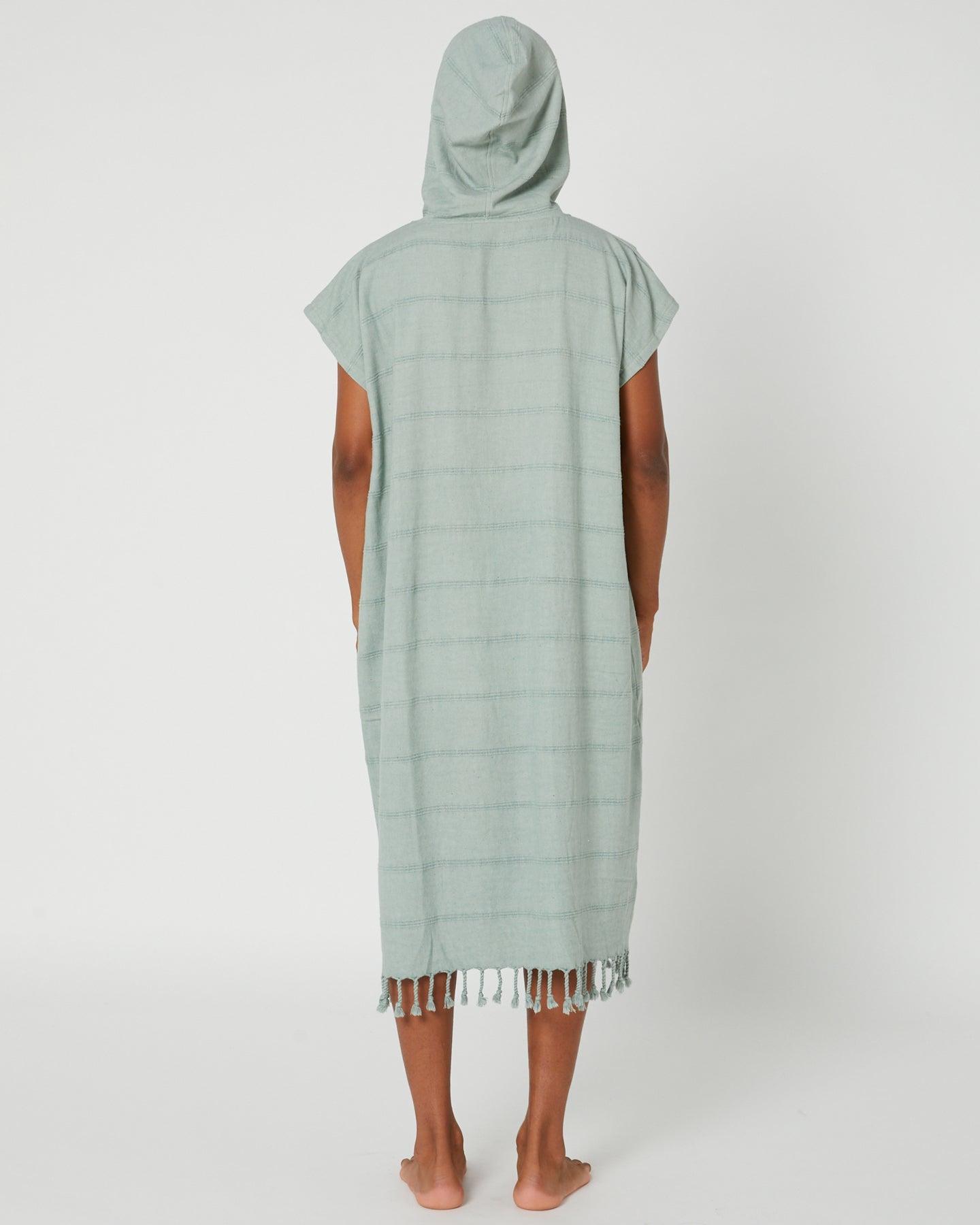 Model wearing poncho back