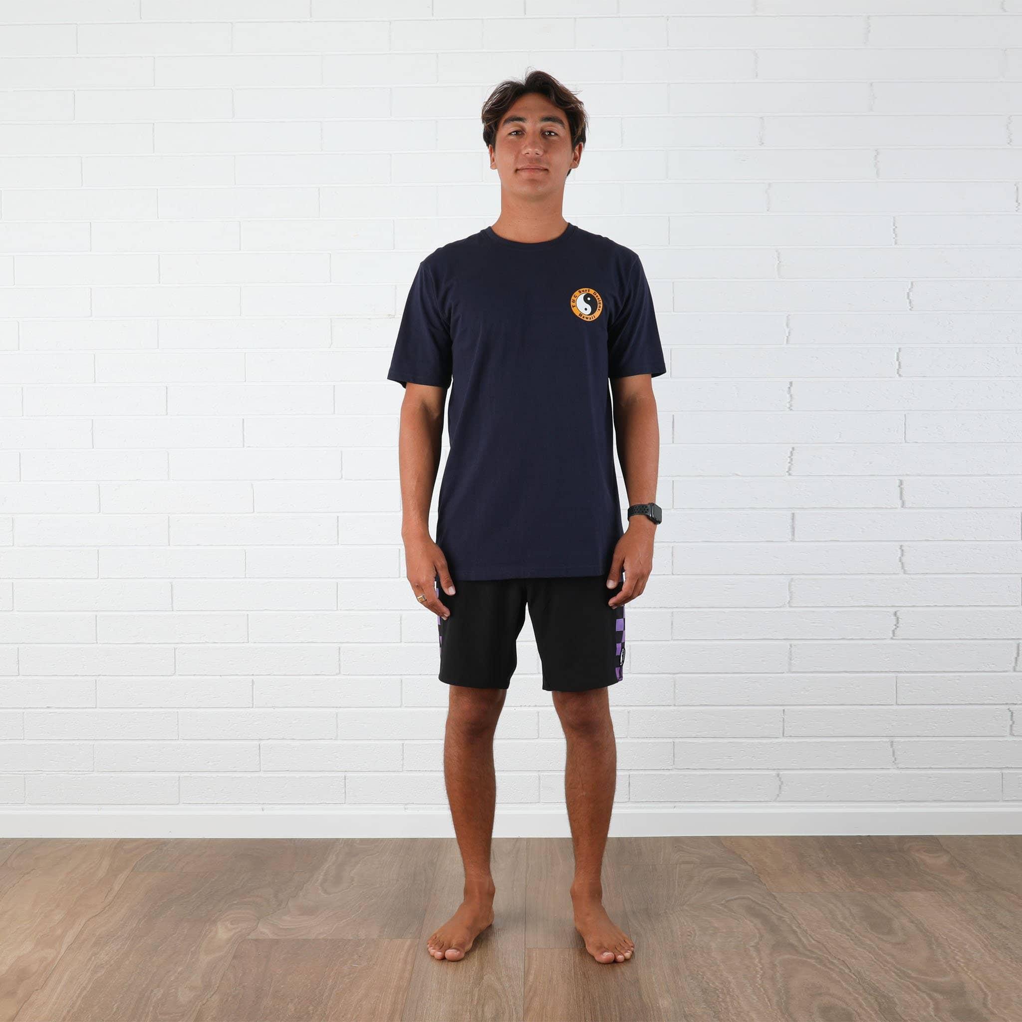 T&C OG Logo Tee - Midnight/Orange front when worn