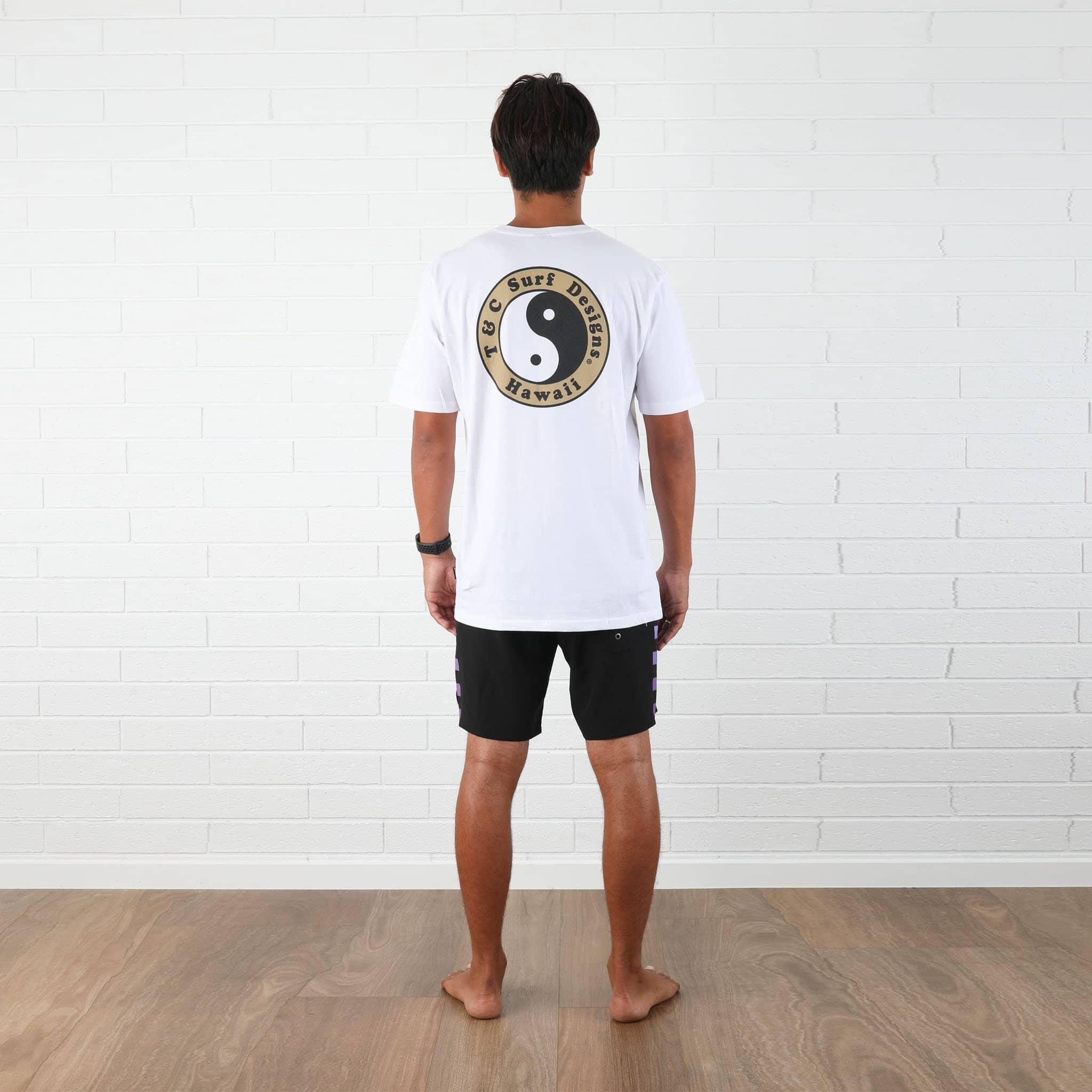 T&C OG Logo Tee - White/Earth back when worn
