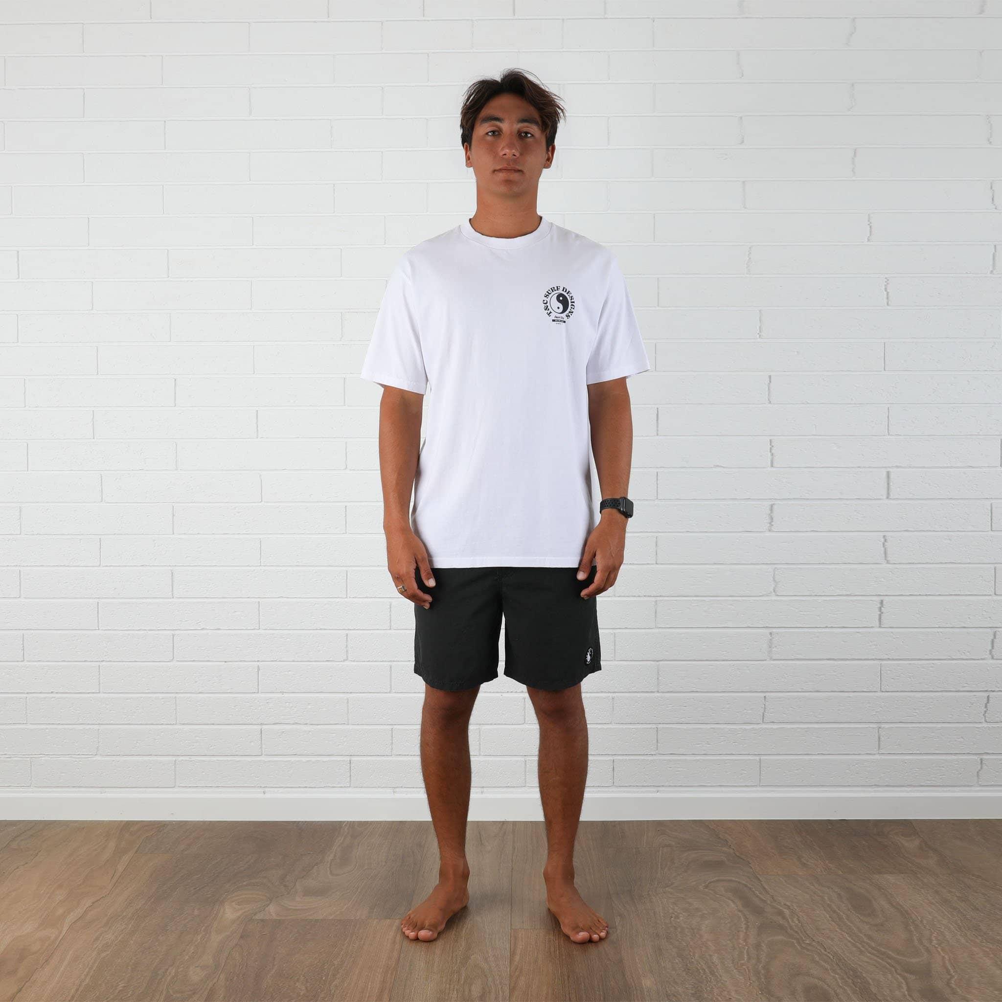 T&C Sunset Tee - White front when worn