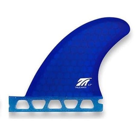 True Ames TA Side Bites Surfboard Fins - Blue 3.7" (Futures) single