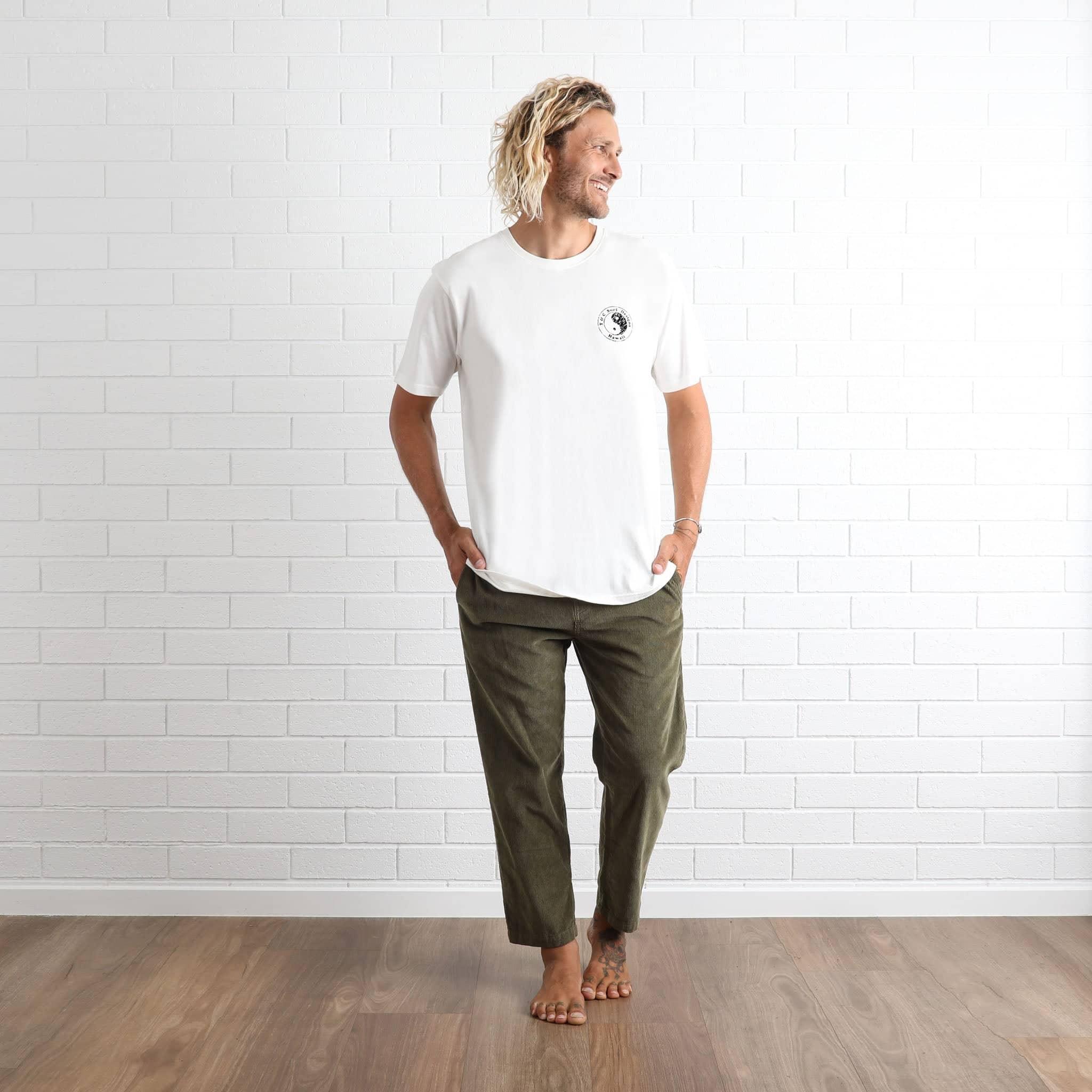T&C Endless Wave Tee - Natural front worn