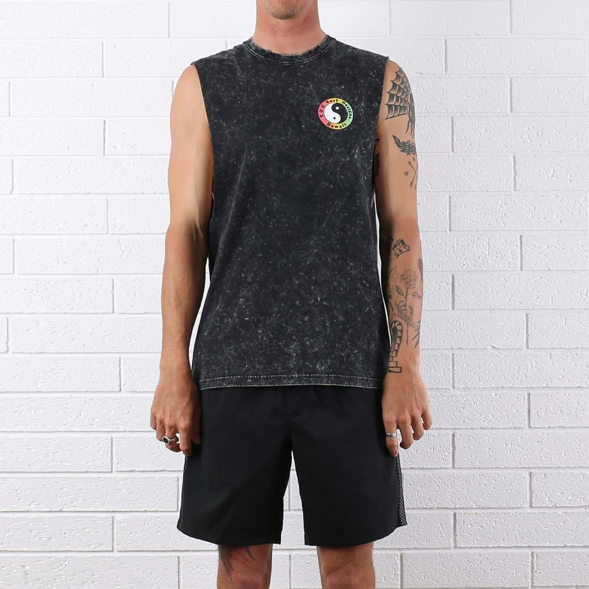 Town & Country OG Logo Muscle Tee - Acid Black - Front