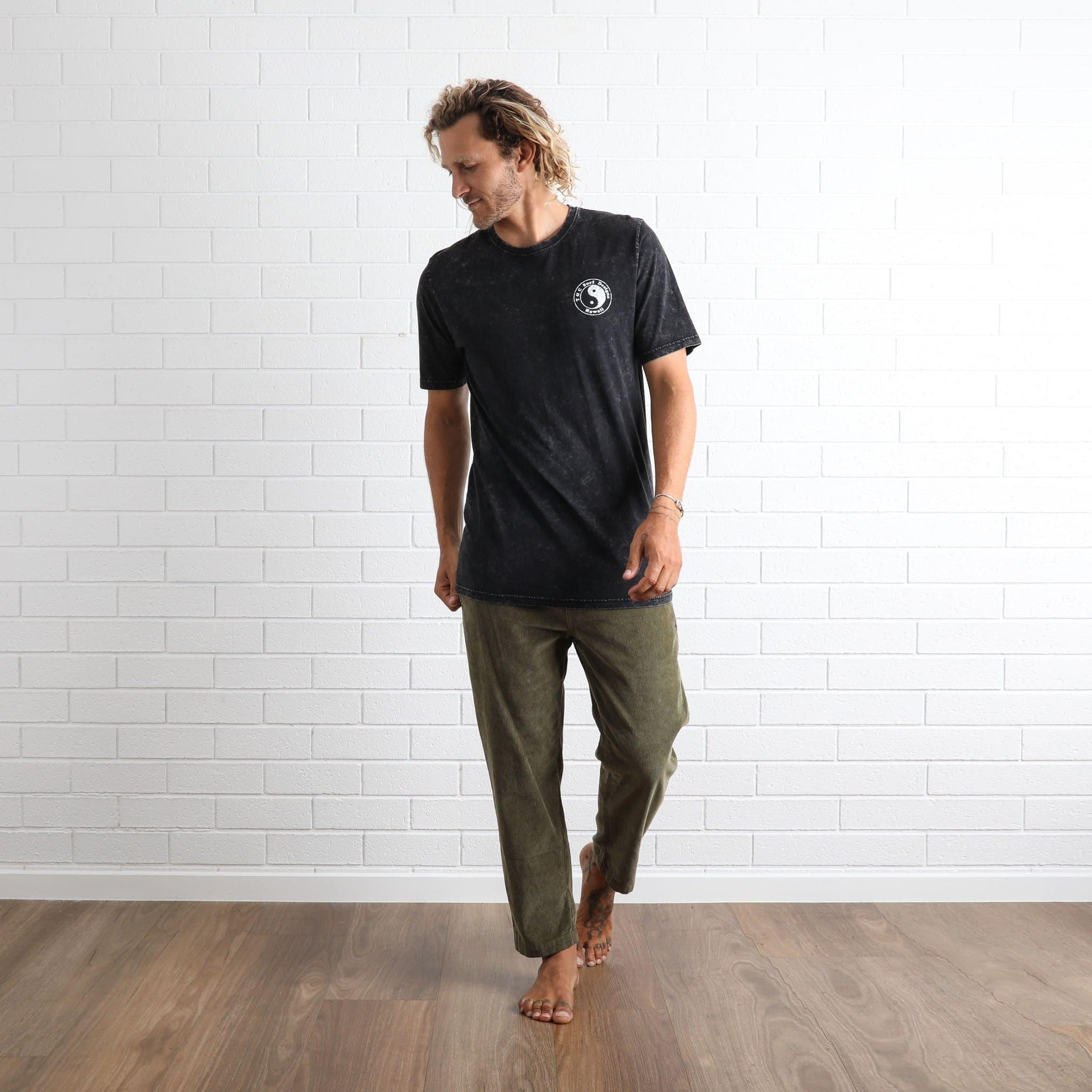 T&C Endless Wave Tee - Acid Black front on model