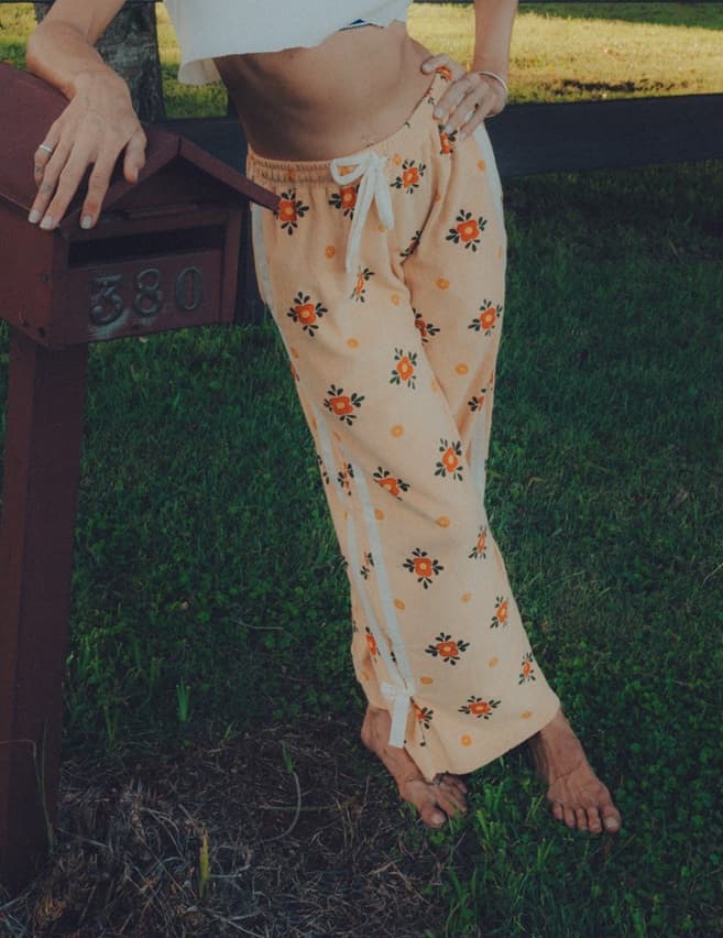 Terry Tie Pants Nasturtium