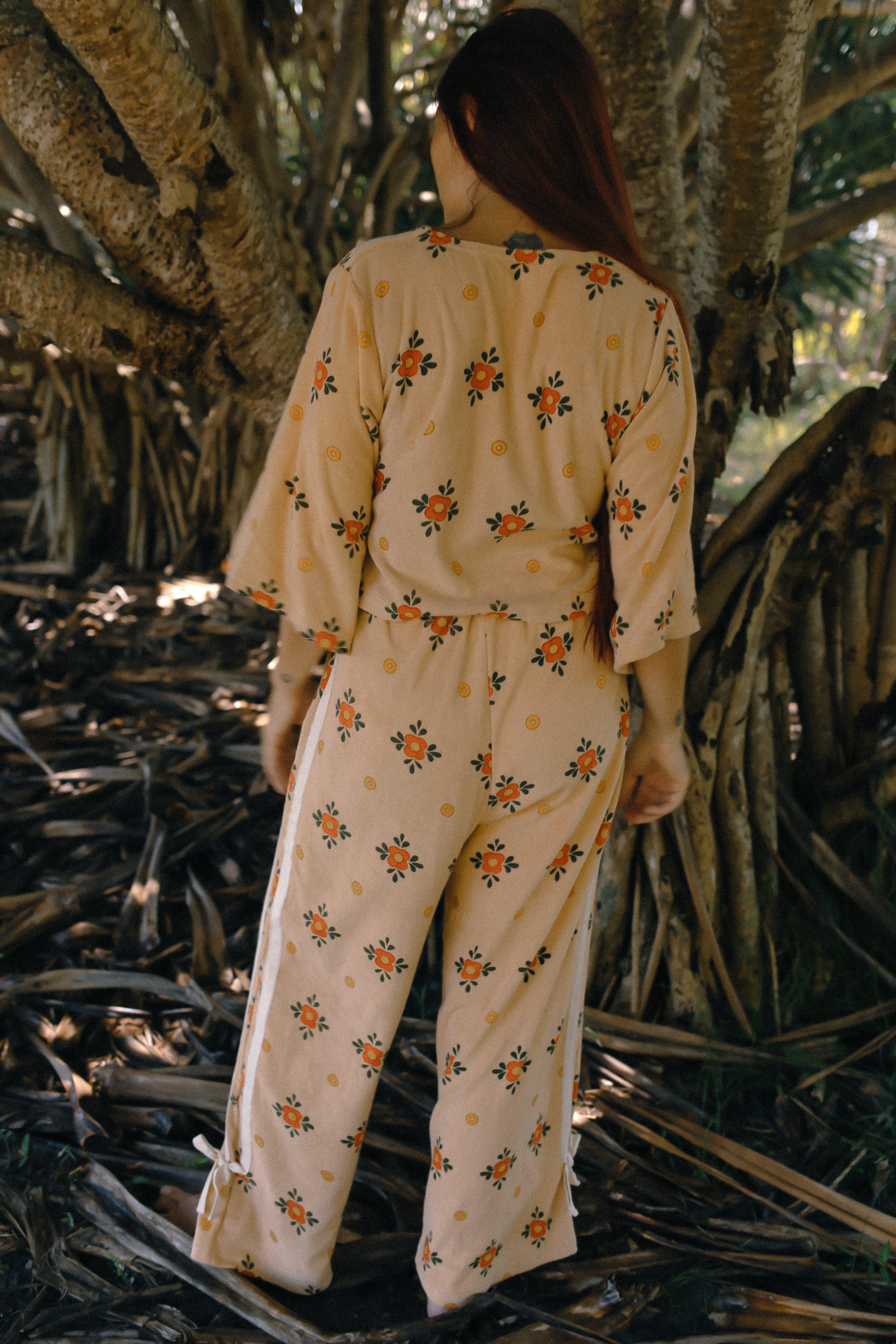 Back view in forest