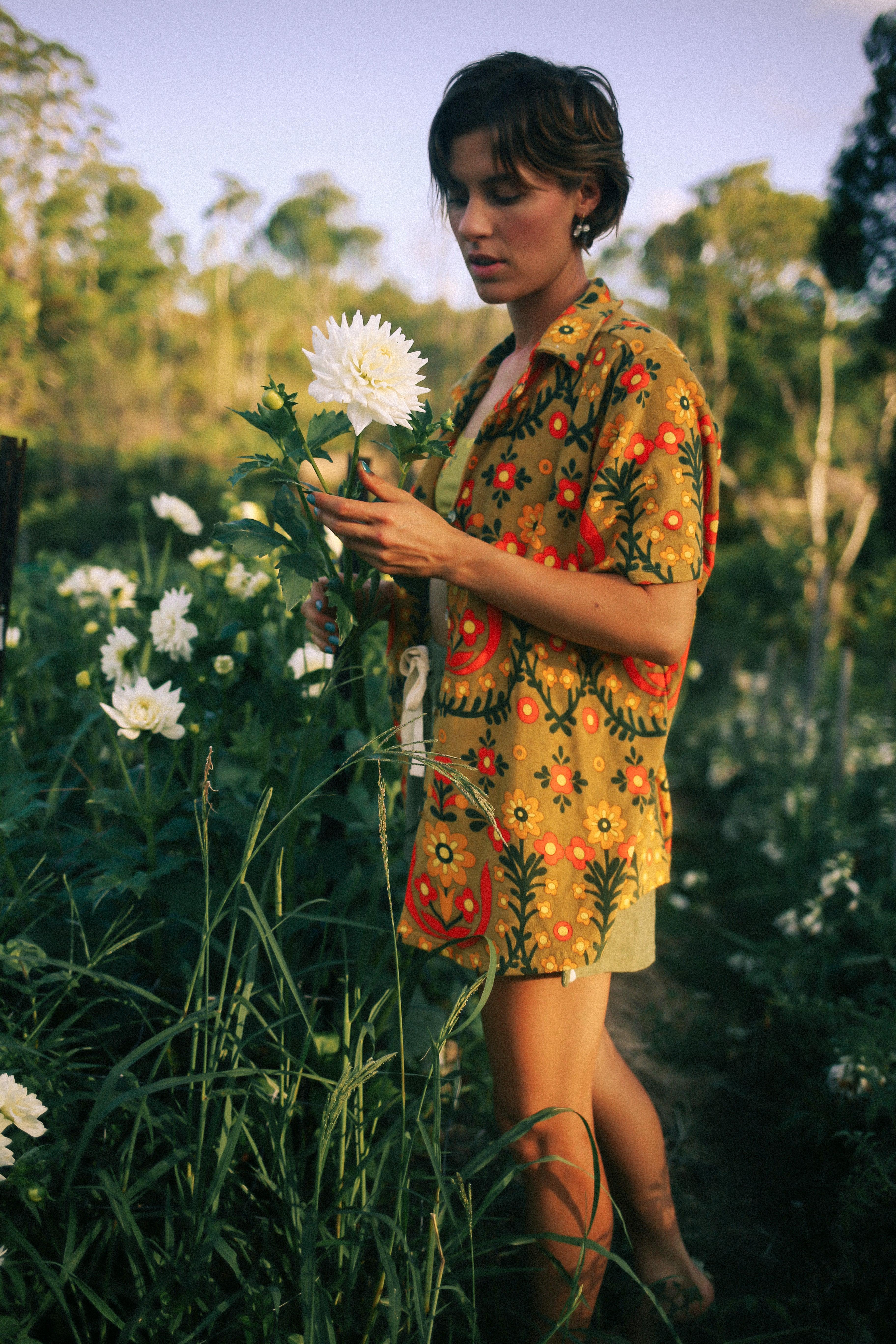 Shirt in garden with drink