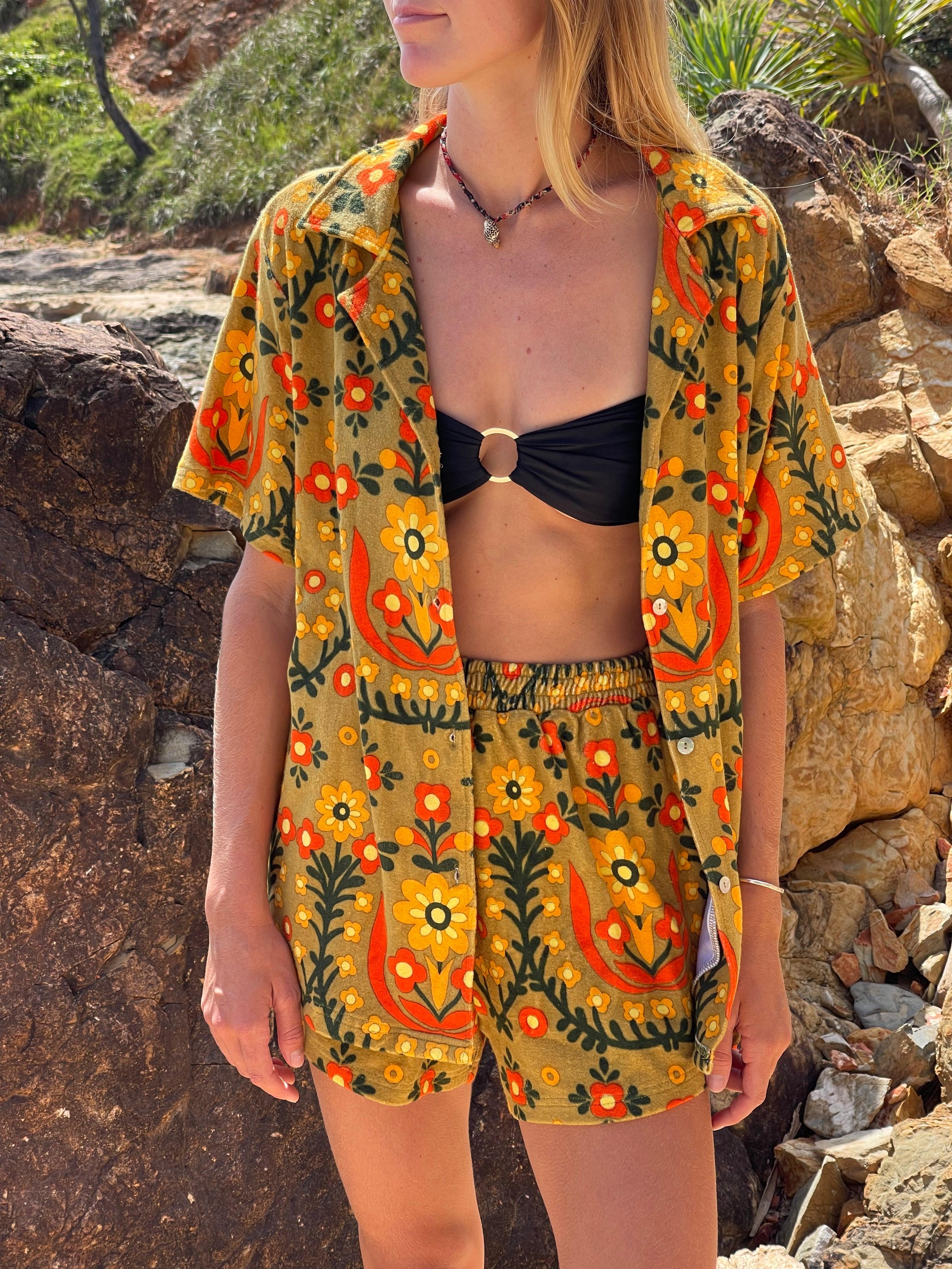 Shirt close-up with black bikini