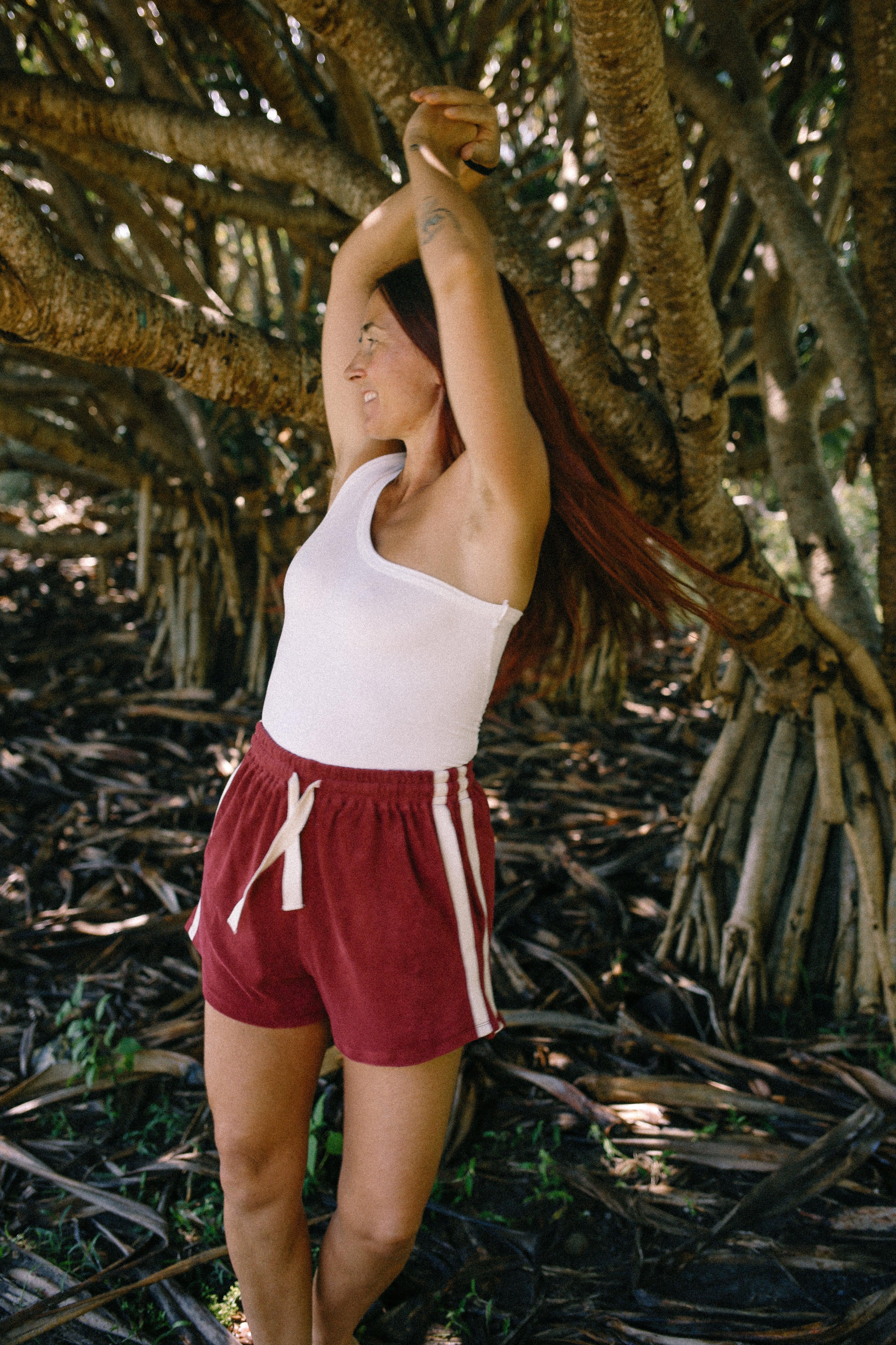 Berry shorts front view