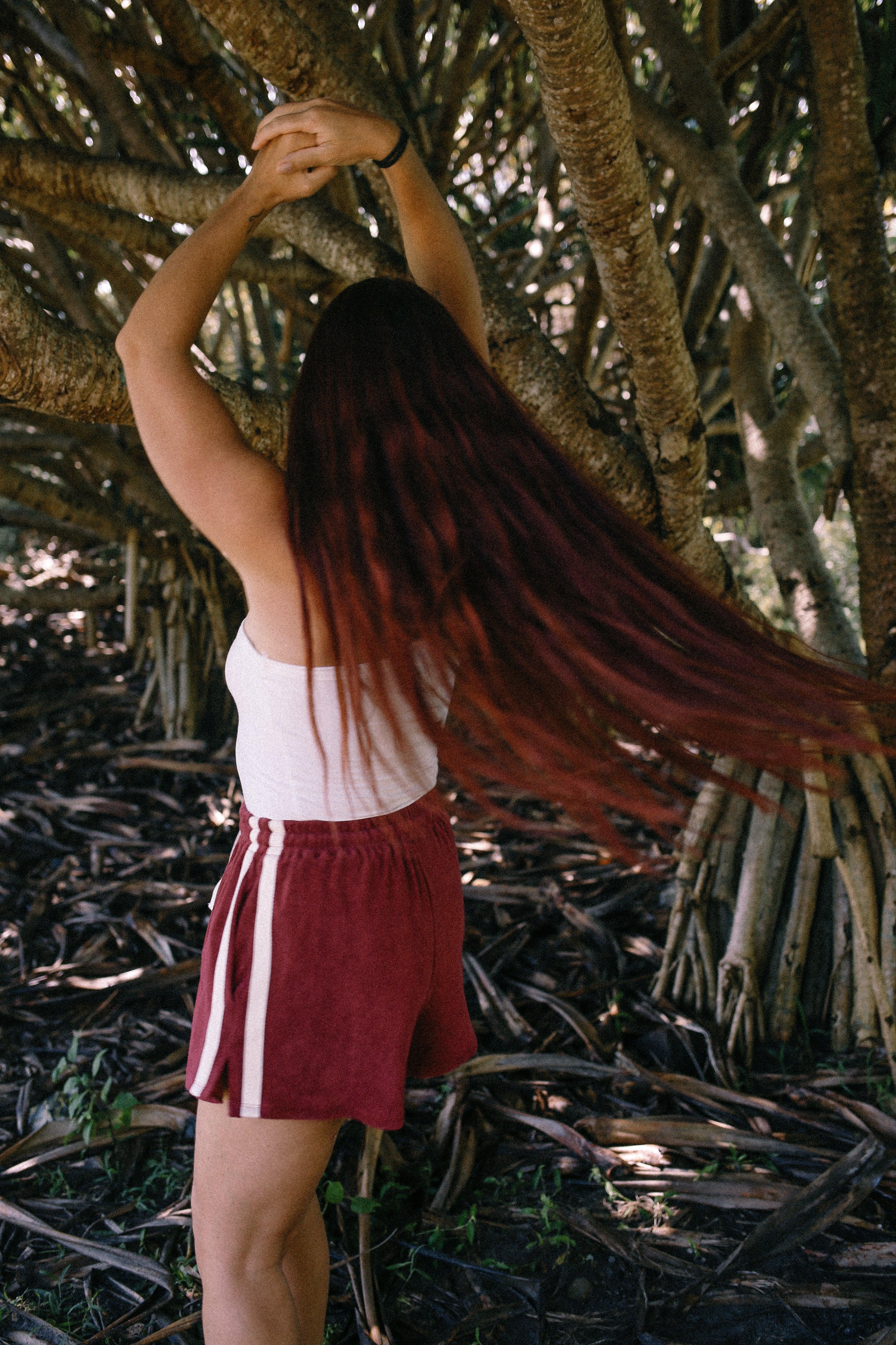 Berry shorts side view