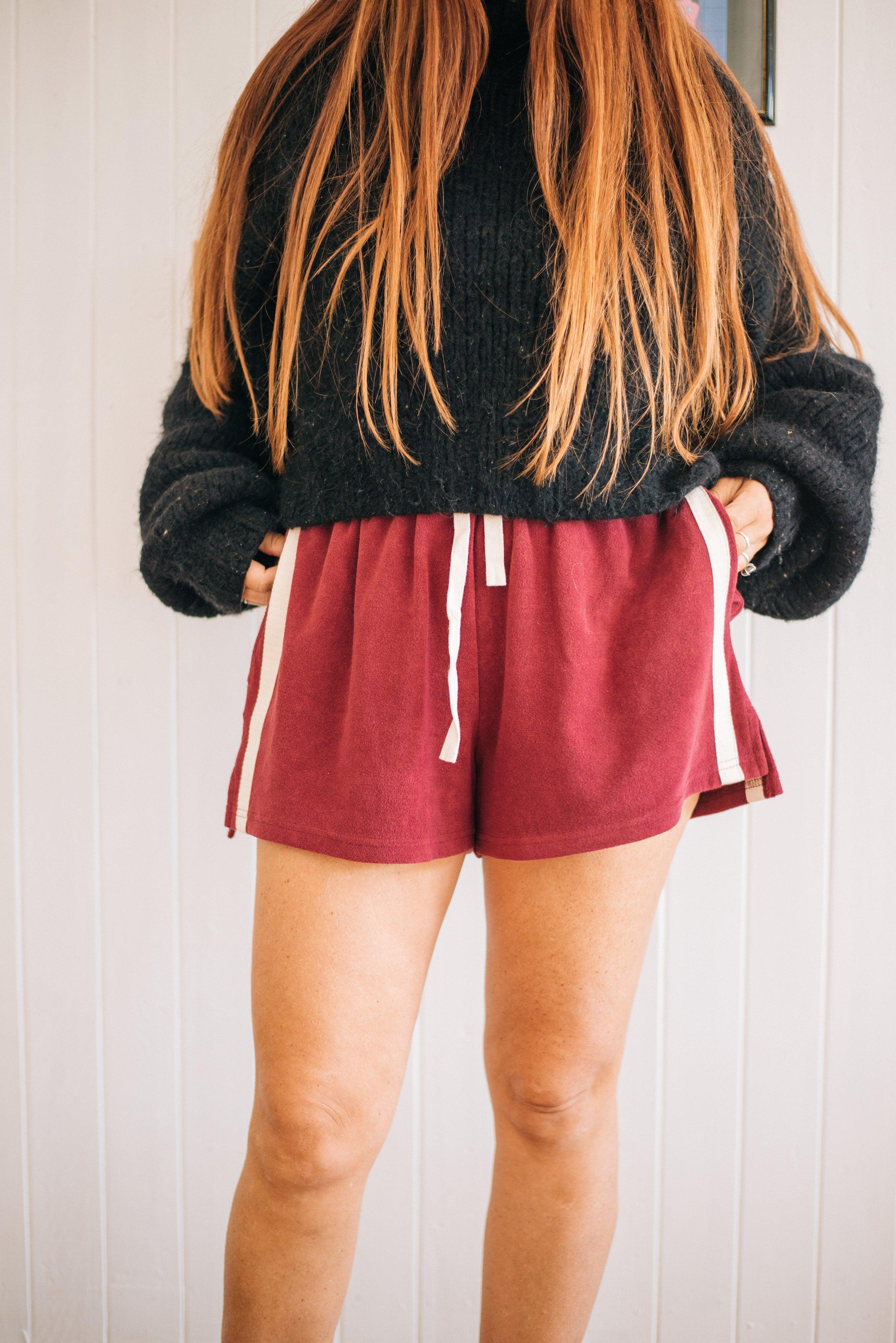 Berry shorts with sweater
