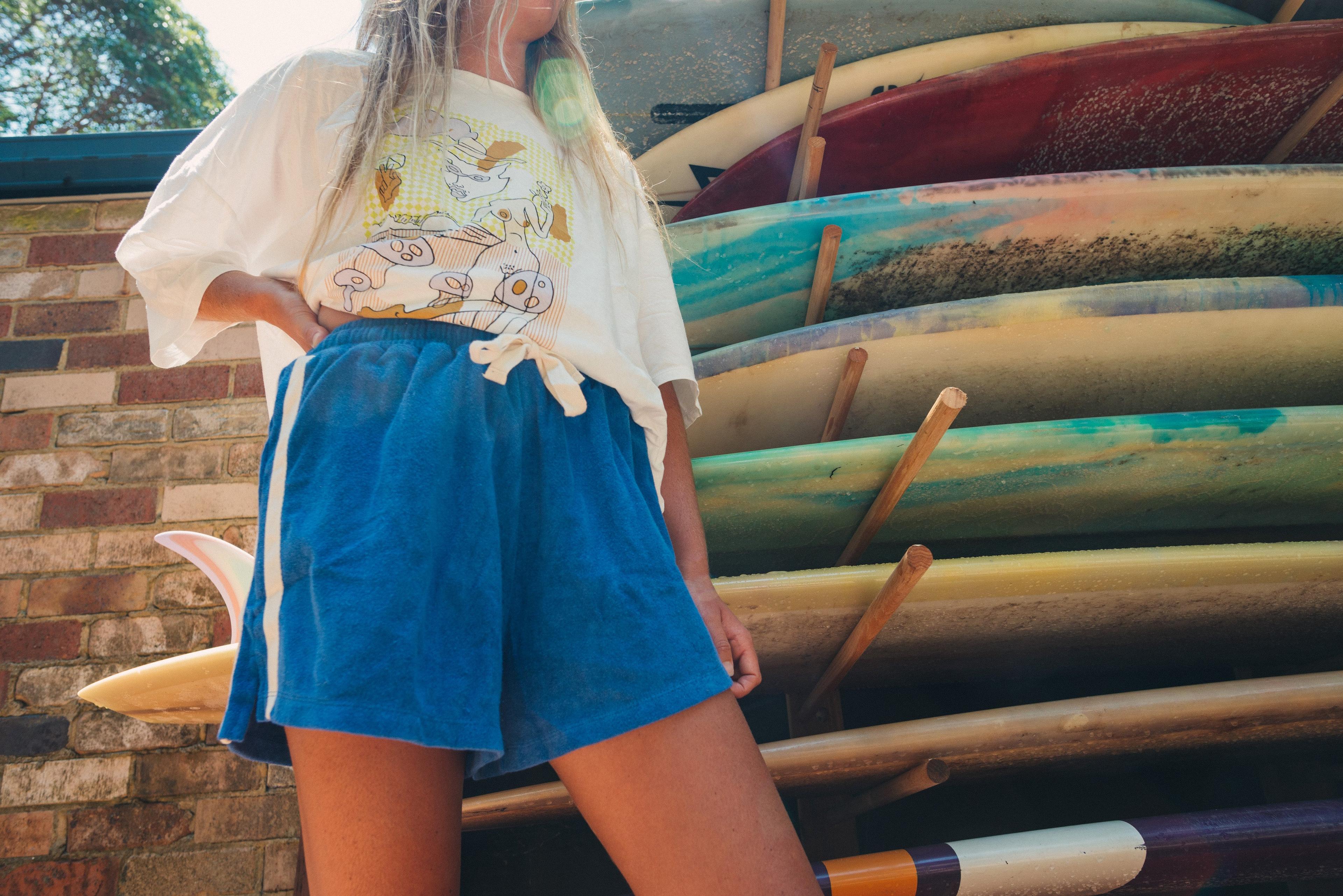Cobalt Terry Shorts with surfboards
