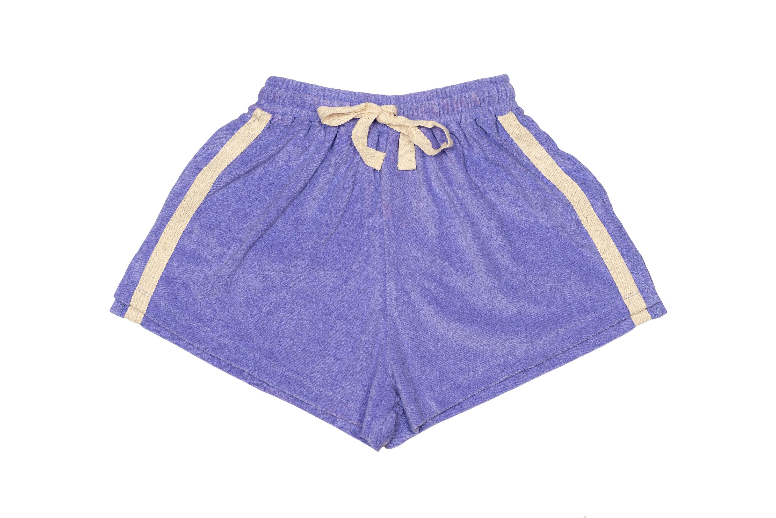 Clear product shot of lavender shorts