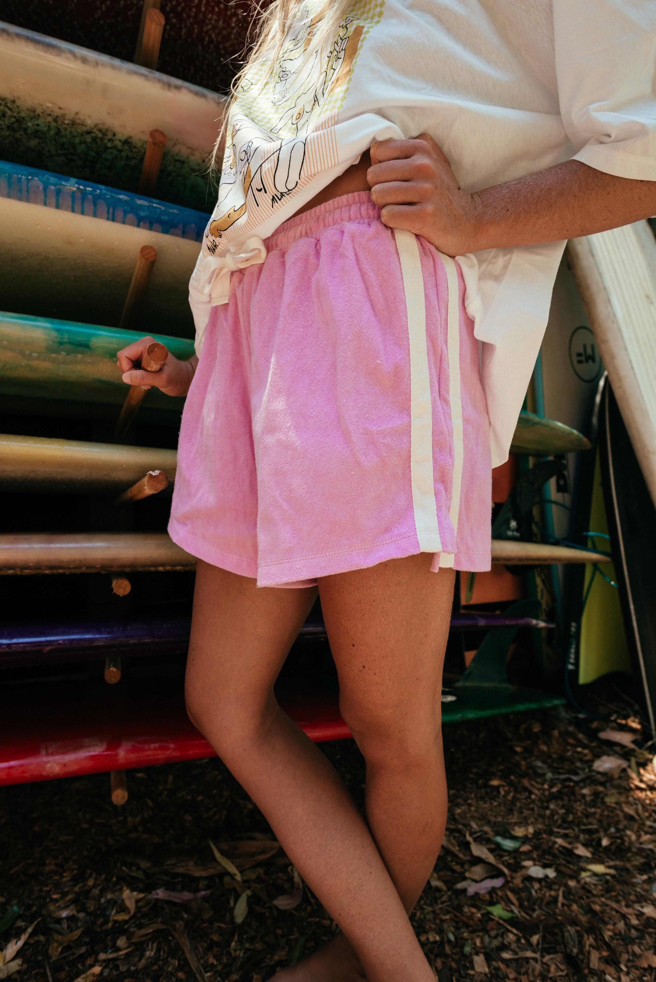 Close-up on shorts with hand