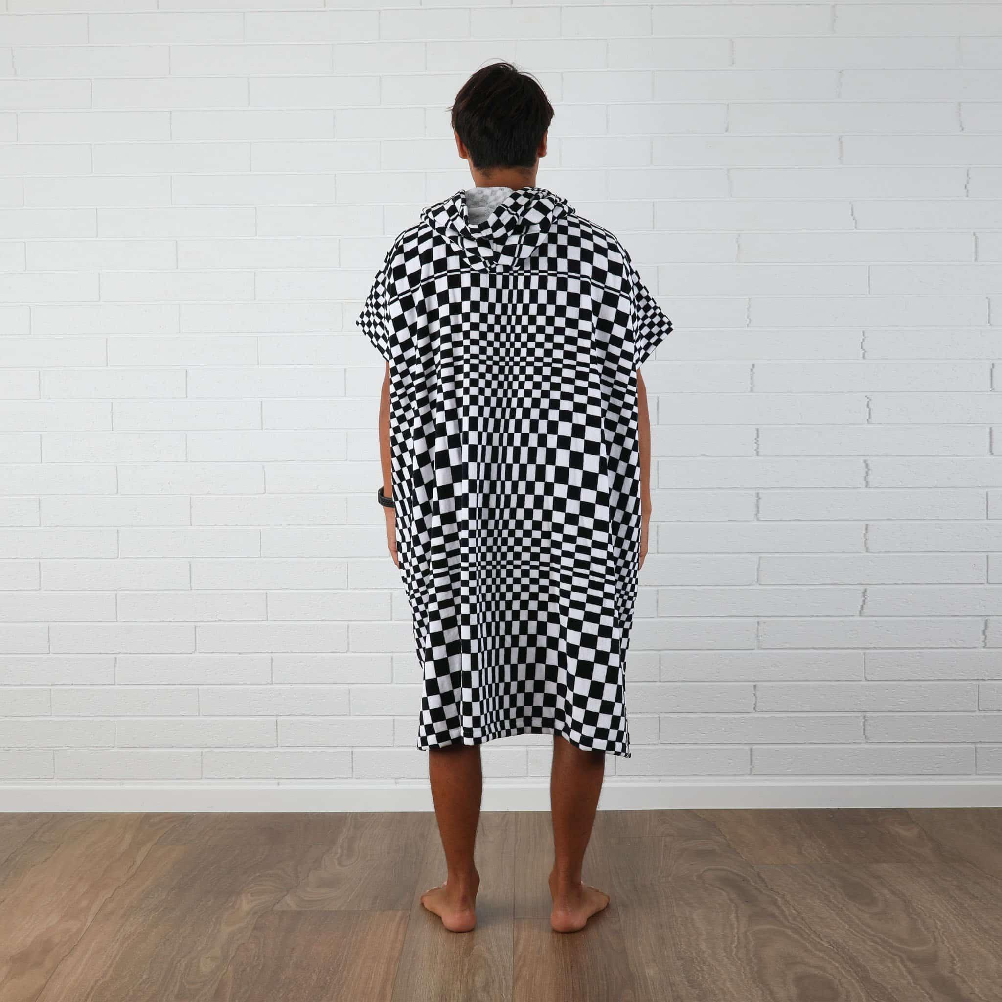 T&C Twisted Limits Hooded Towel - Check - back
